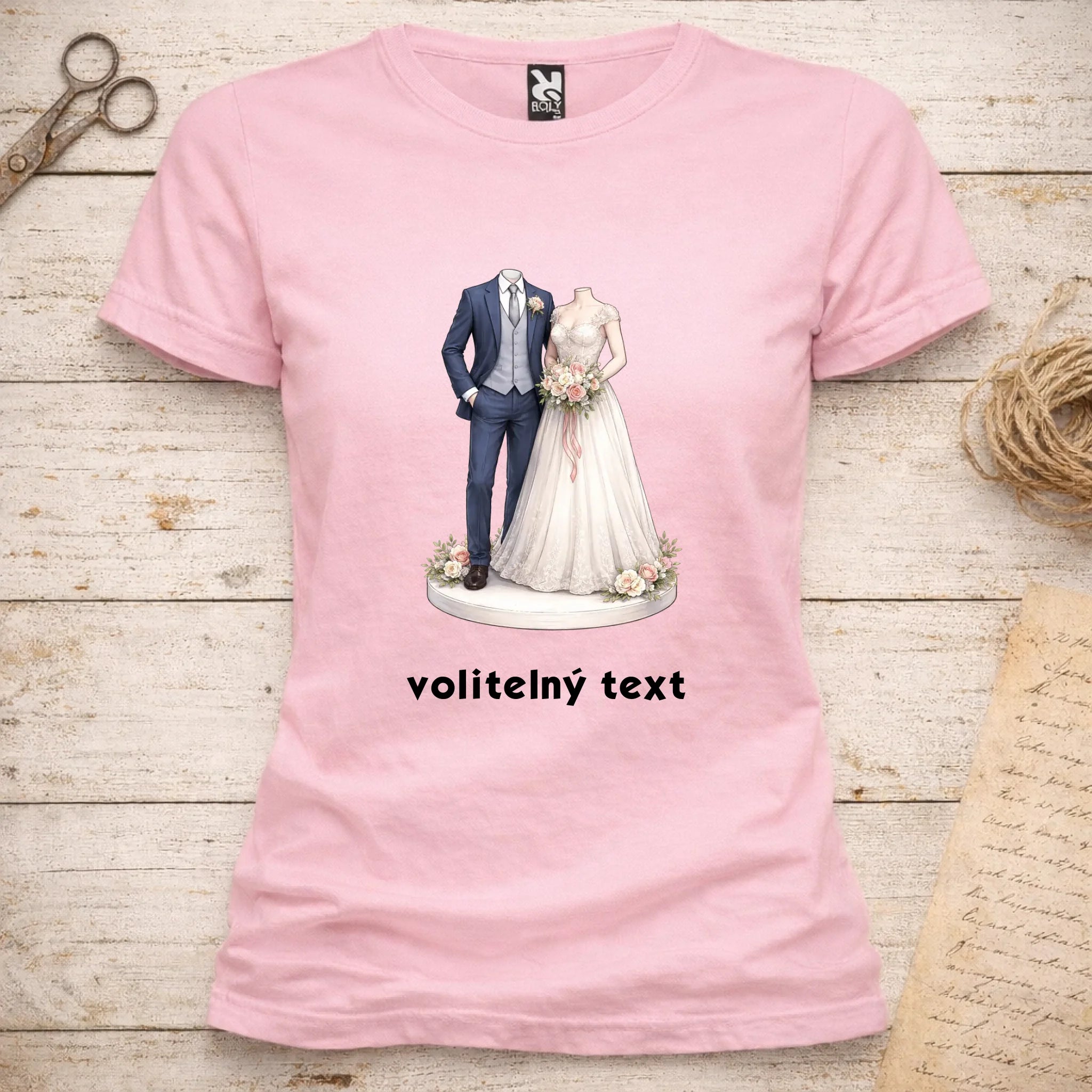 NOVOMANŽELĚ (ZATÍM) BEZ HLAVY - VLOŽTE FOTO, AUTOMATICKÝ OŘEZ dámské tričko