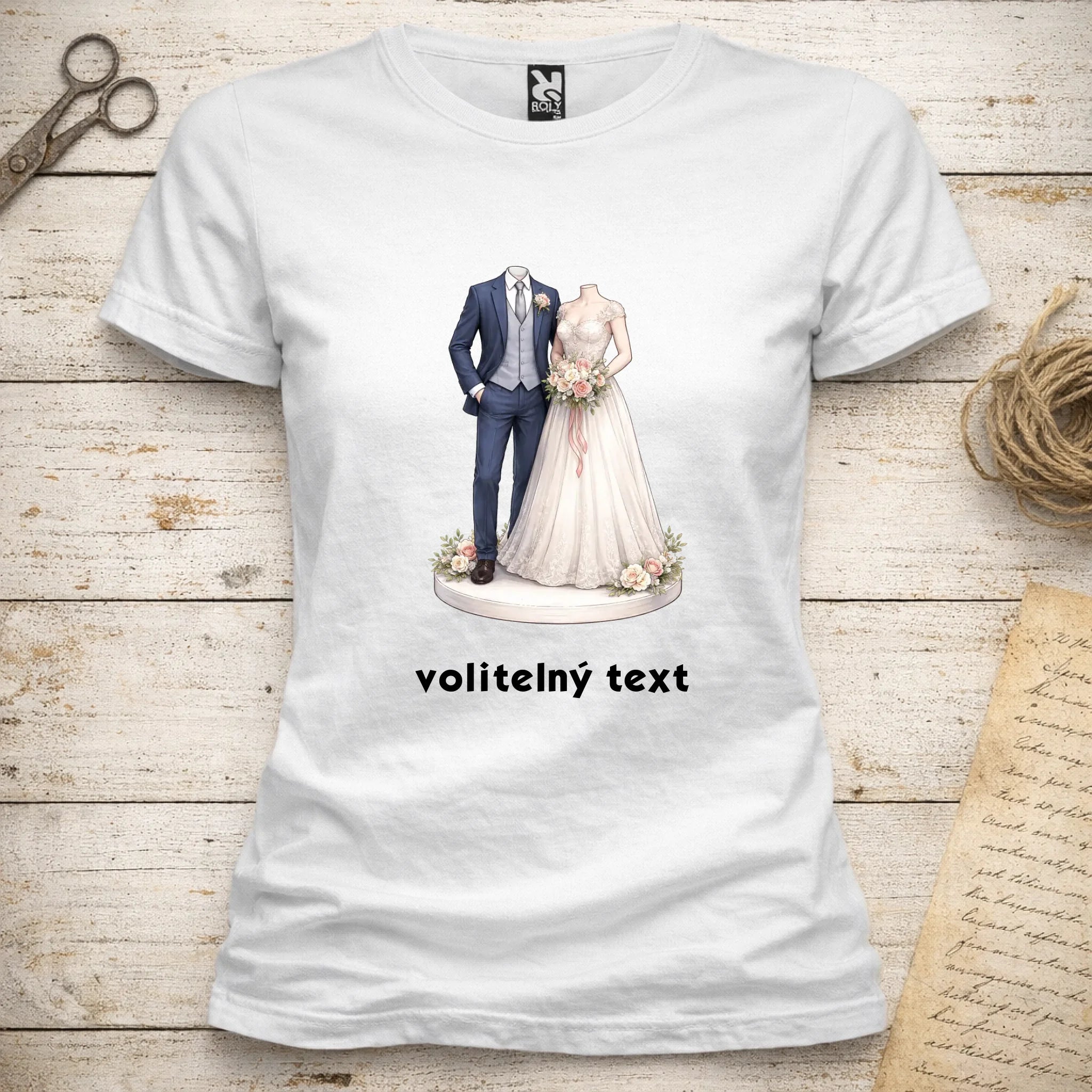 NOVOMANŽELĚ (ZATÍM) BEZ HLAVY - VLOŽTE FOTO, AUTOMATICKÝ OŘEZ dámské tričko