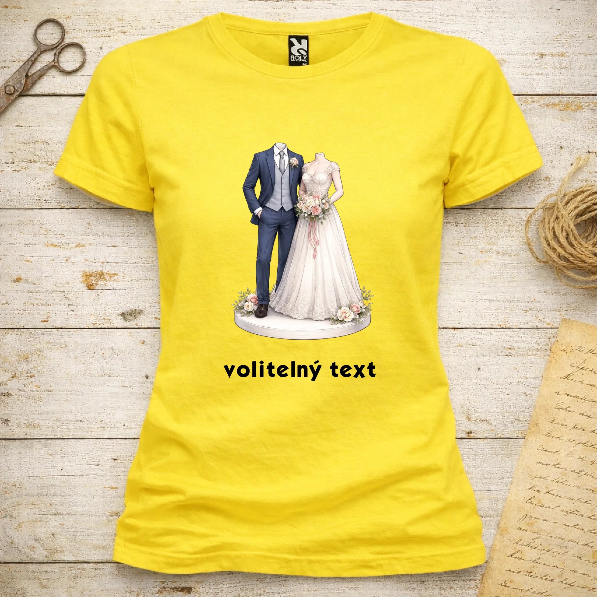 NOVOMANŽELĚ (ZATÍM) BEZ HLAVY - VLOŽTE FOTO, AUTOMATICKÝ OŘEZ dámské tričko