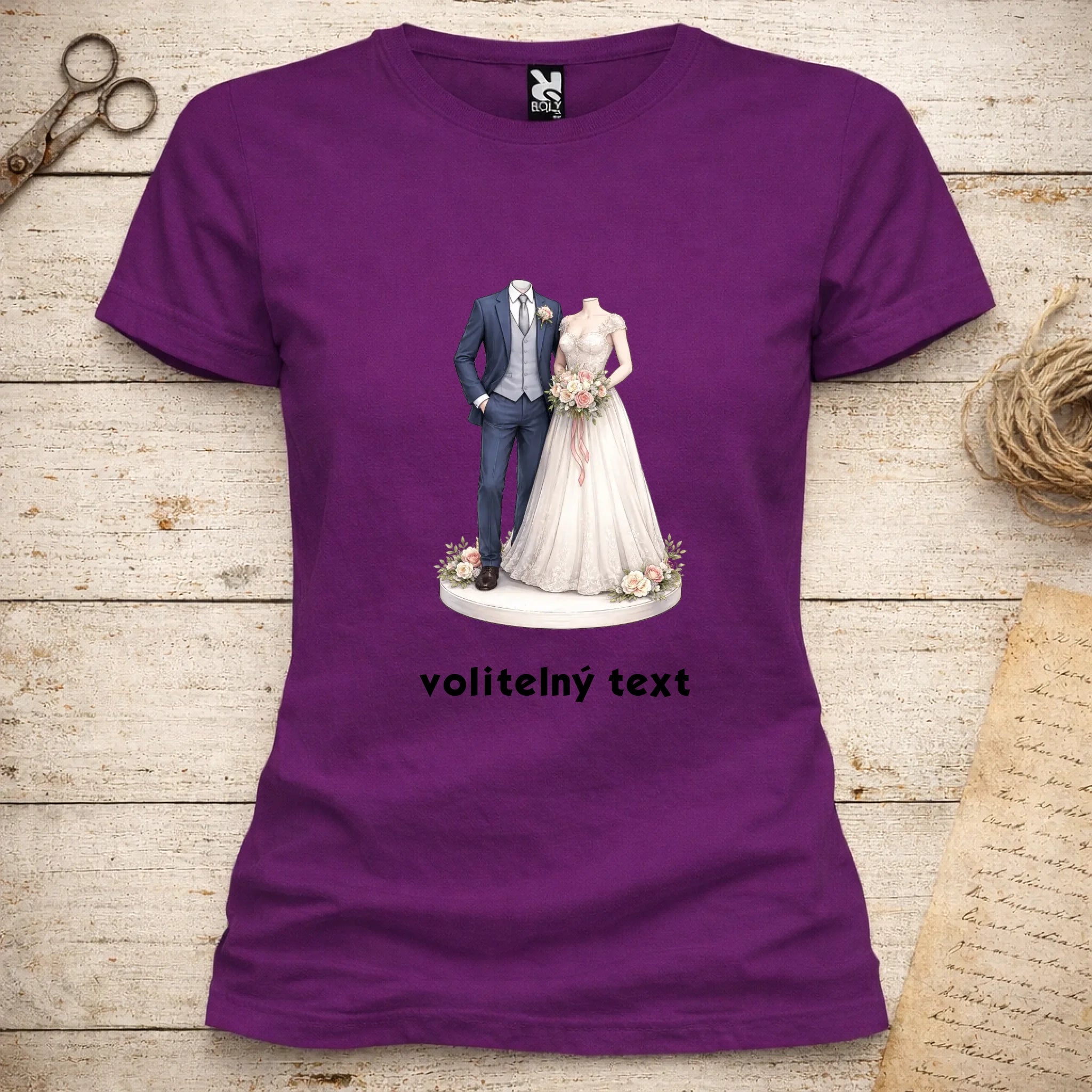 NOVOMANŽELĚ (ZATÍM) BEZ HLAVY - VLOŽTE FOTO, AUTOMATICKÝ OŘEZ dámské tričko