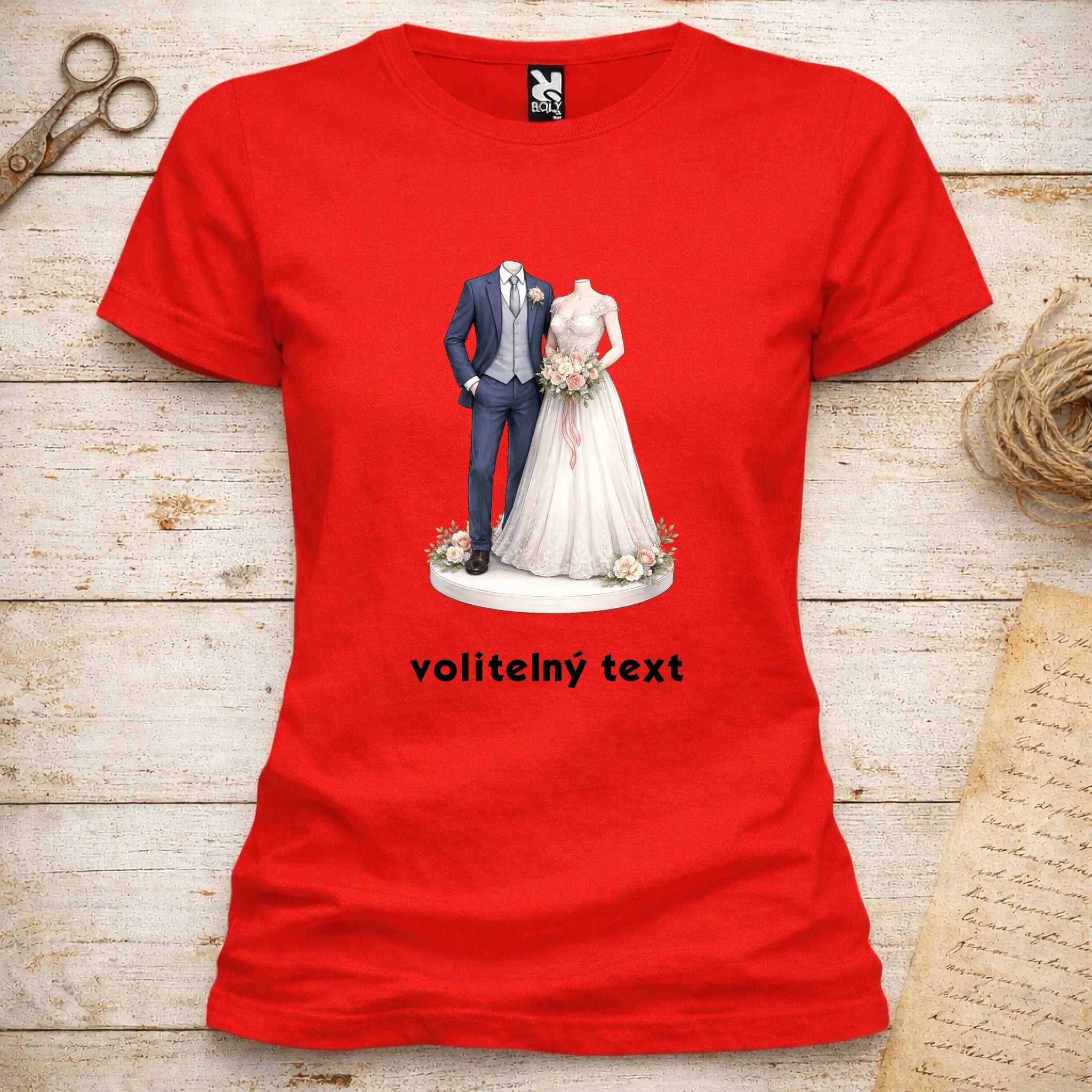NOVOMANŽELĚ (ZATÍM) BEZ HLAVY - VLOŽTE FOTO, AUTOMATICKÝ OŘEZ dámské tričko