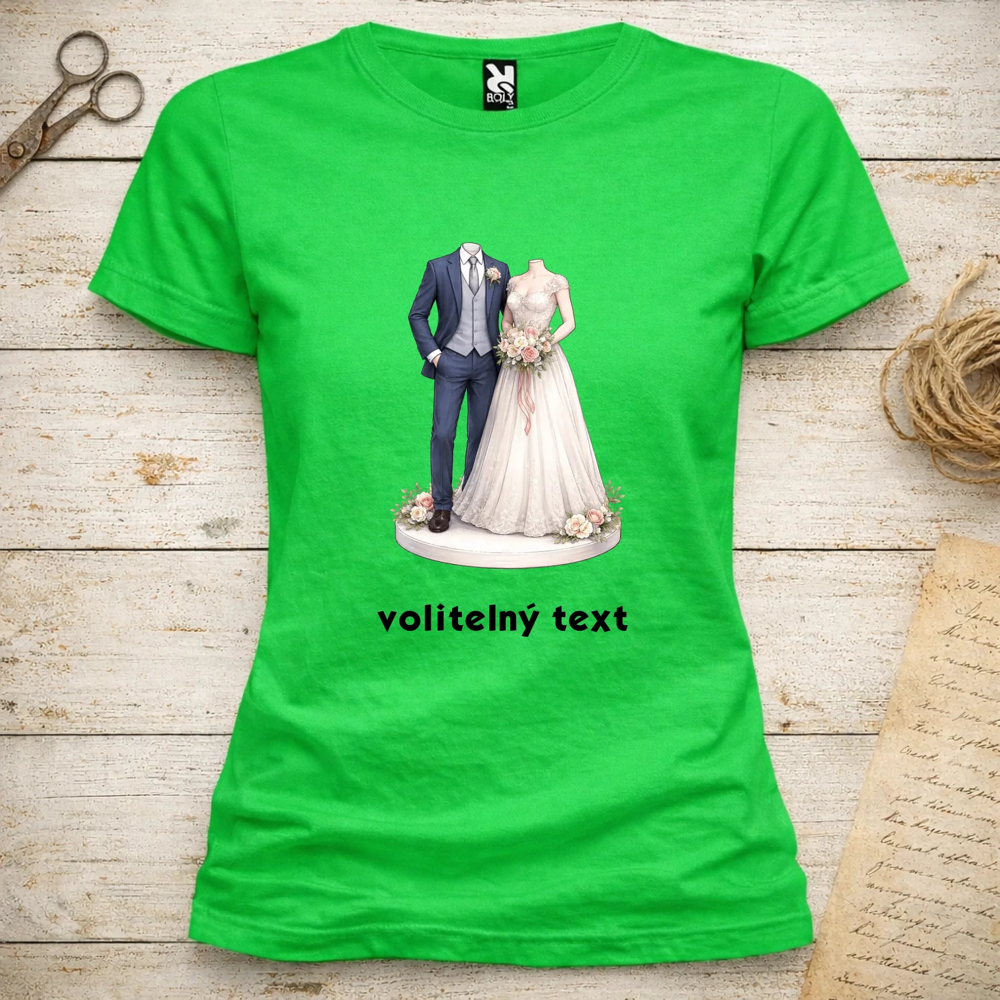 NOVOMANŽELĚ (ZATÍM) BEZ HLAVY - VLOŽTE FOTO, AUTOMATICKÝ OŘEZ dámské tričko