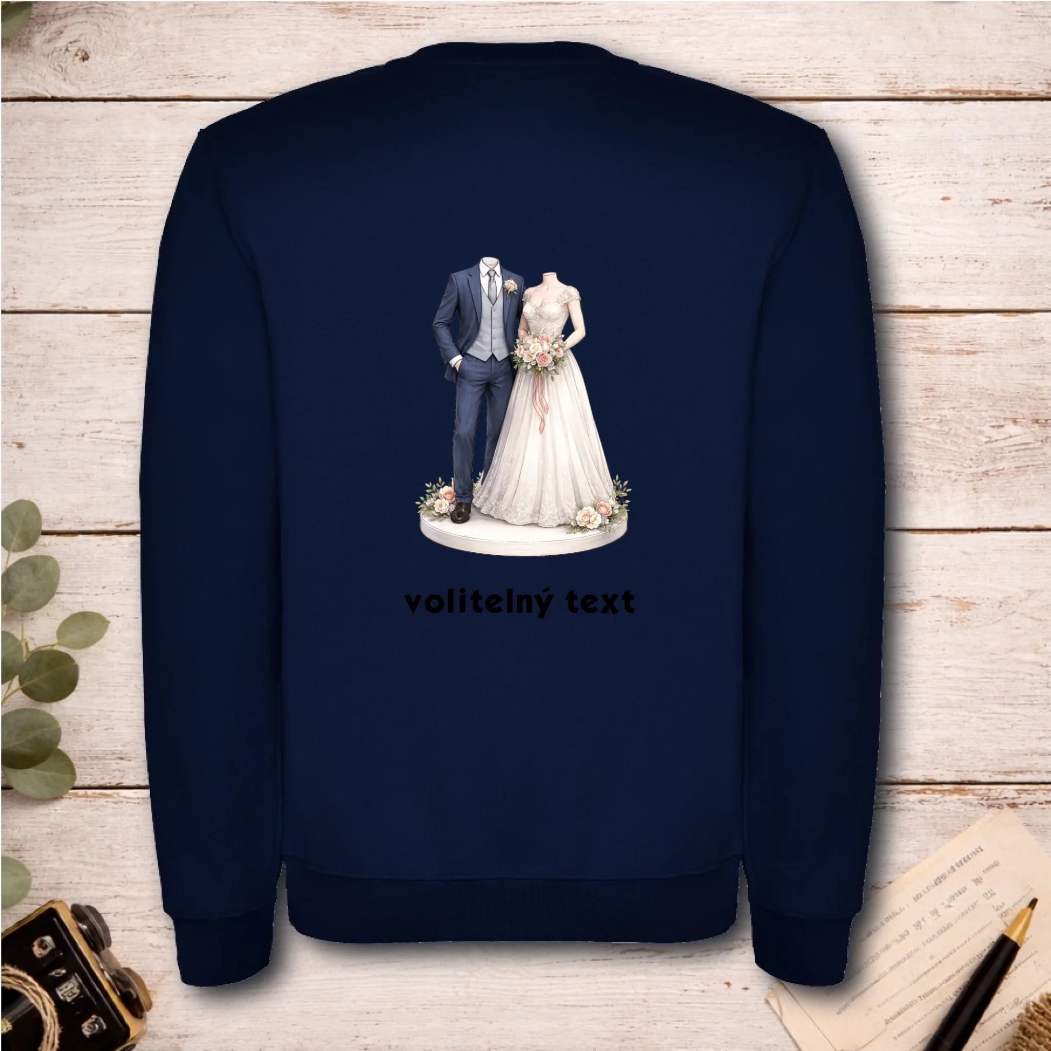 NOVOMANŽELĚ (ZATÍM) BEZ HLAVY - VLOŽTE FOTO, AUTOMATICKÝ OŘEZ unisex mikina bez kapuce