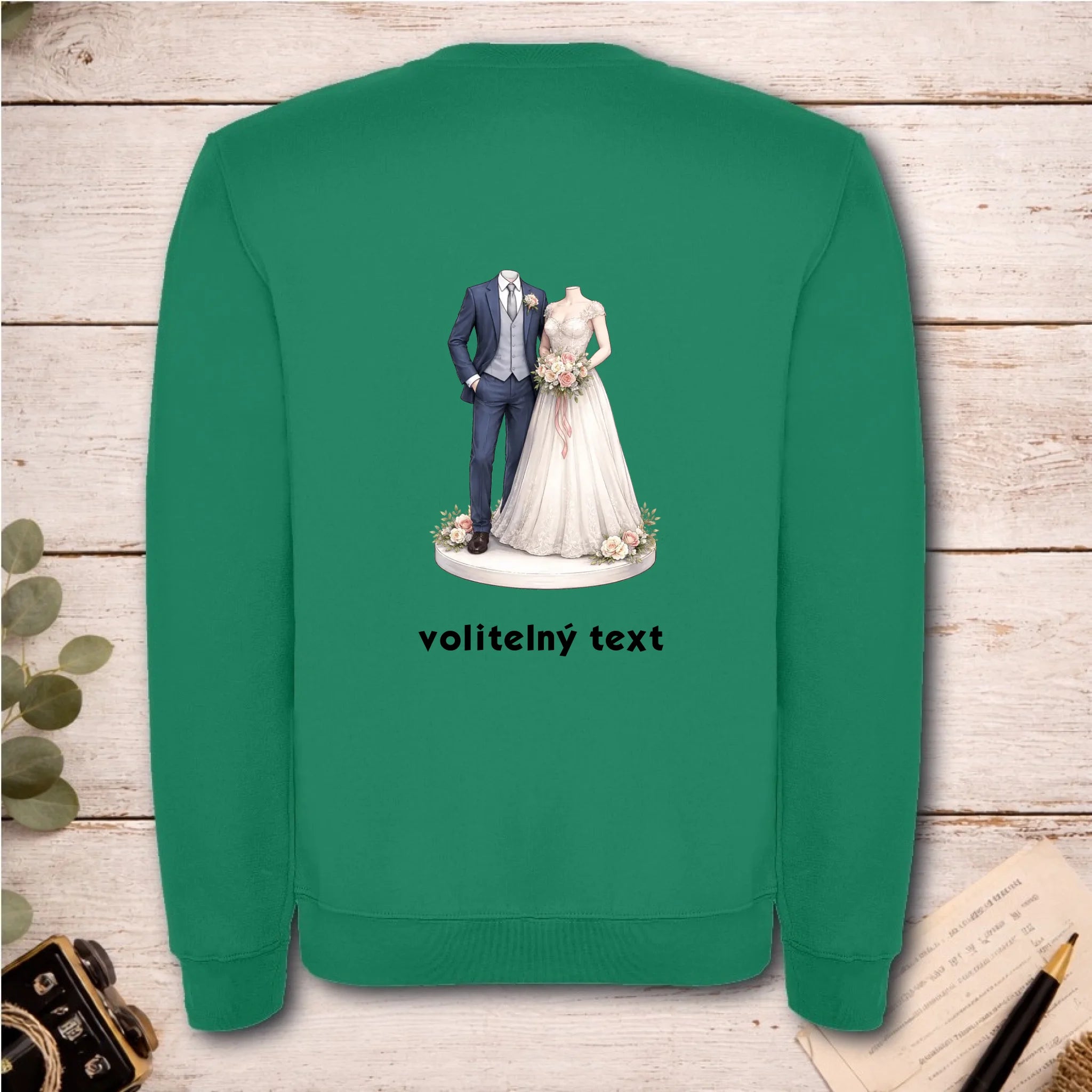 NOVOMANŽELĚ (ZATÍM) BEZ HLAVY - VLOŽTE FOTO, AUTOMATICKÝ OŘEZ unisex mikina bez kapuce