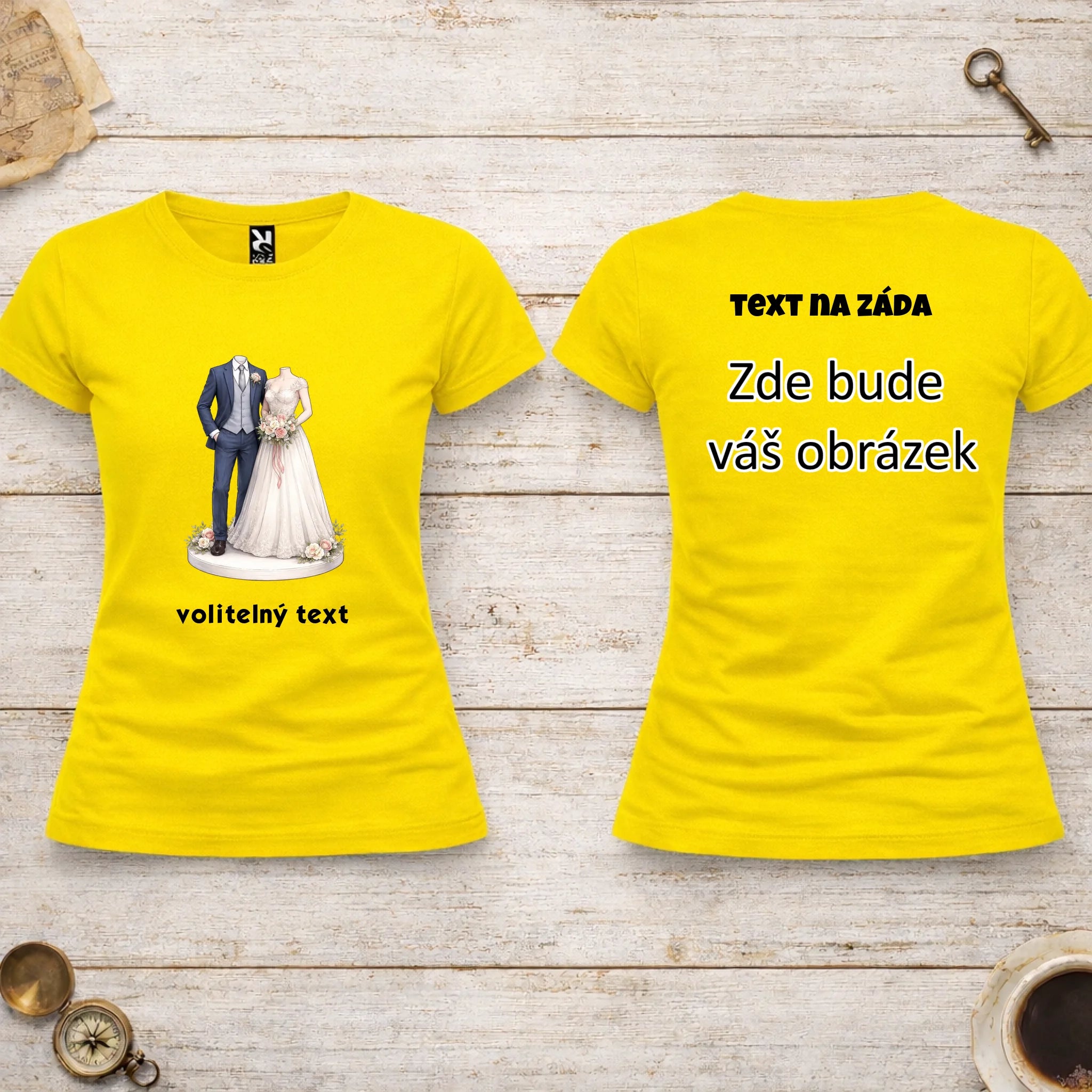 NOVOMANŽELĚ (ZATÍM) BEZ HLAVY - VLOŽTE FOTO, AUTOMATICKÝ OŘEZ dámské tričko