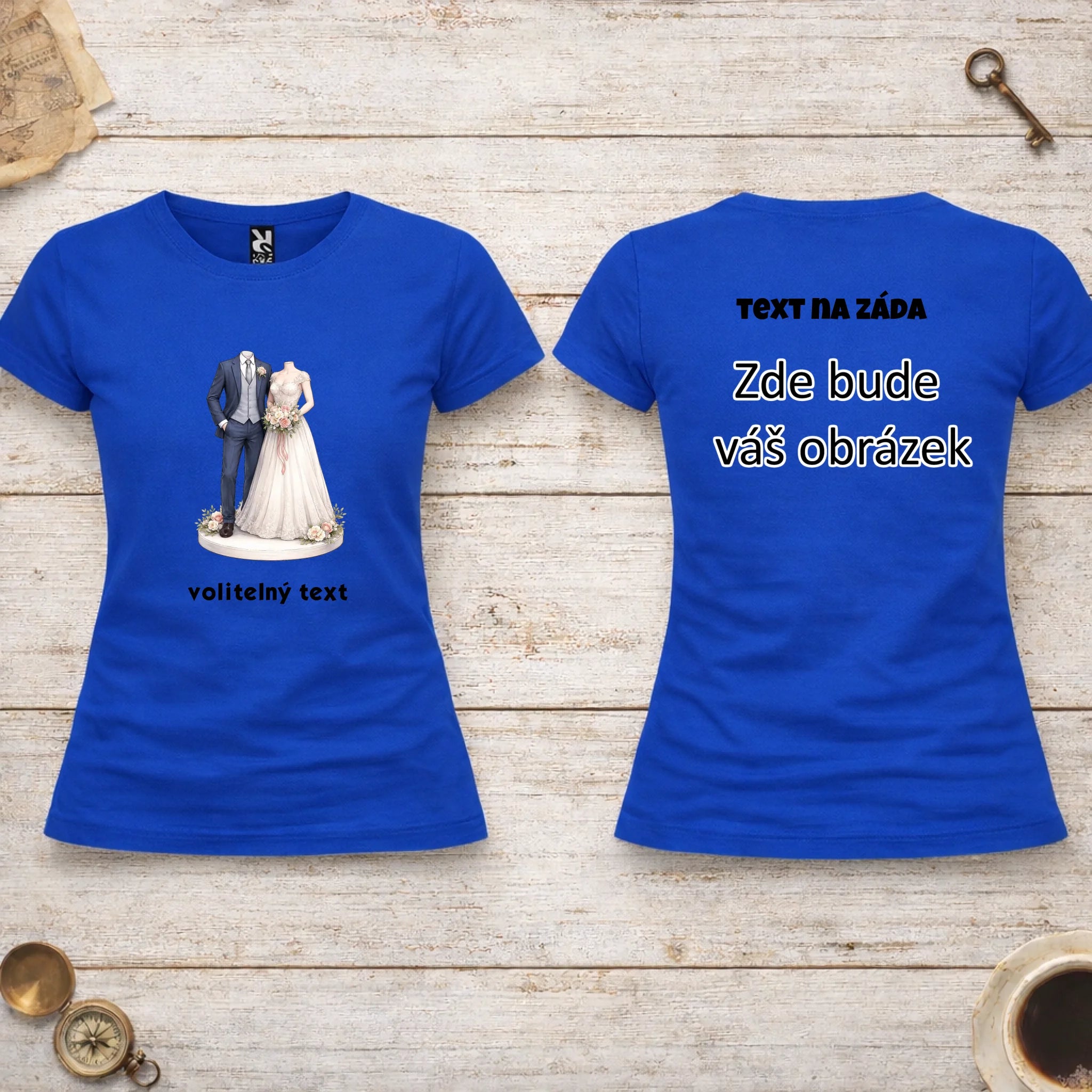 NOVOMANŽELĚ (ZATÍM) BEZ HLAVY - VLOŽTE FOTO, AUTOMATICKÝ OŘEZ dámské tričko