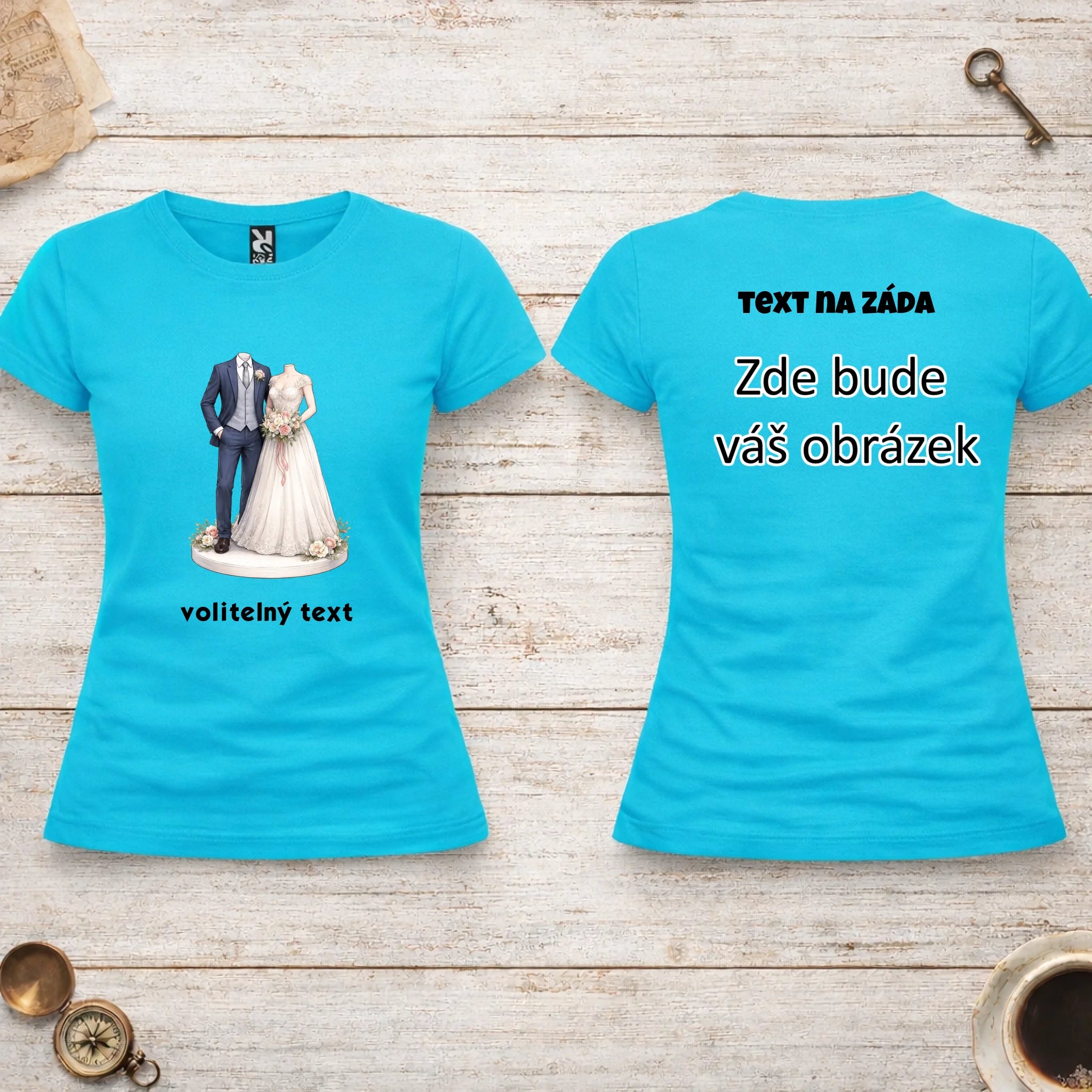 NOVOMANŽELĚ (ZATÍM) BEZ HLAVY - VLOŽTE FOTO, AUTOMATICKÝ OŘEZ dámské tričko