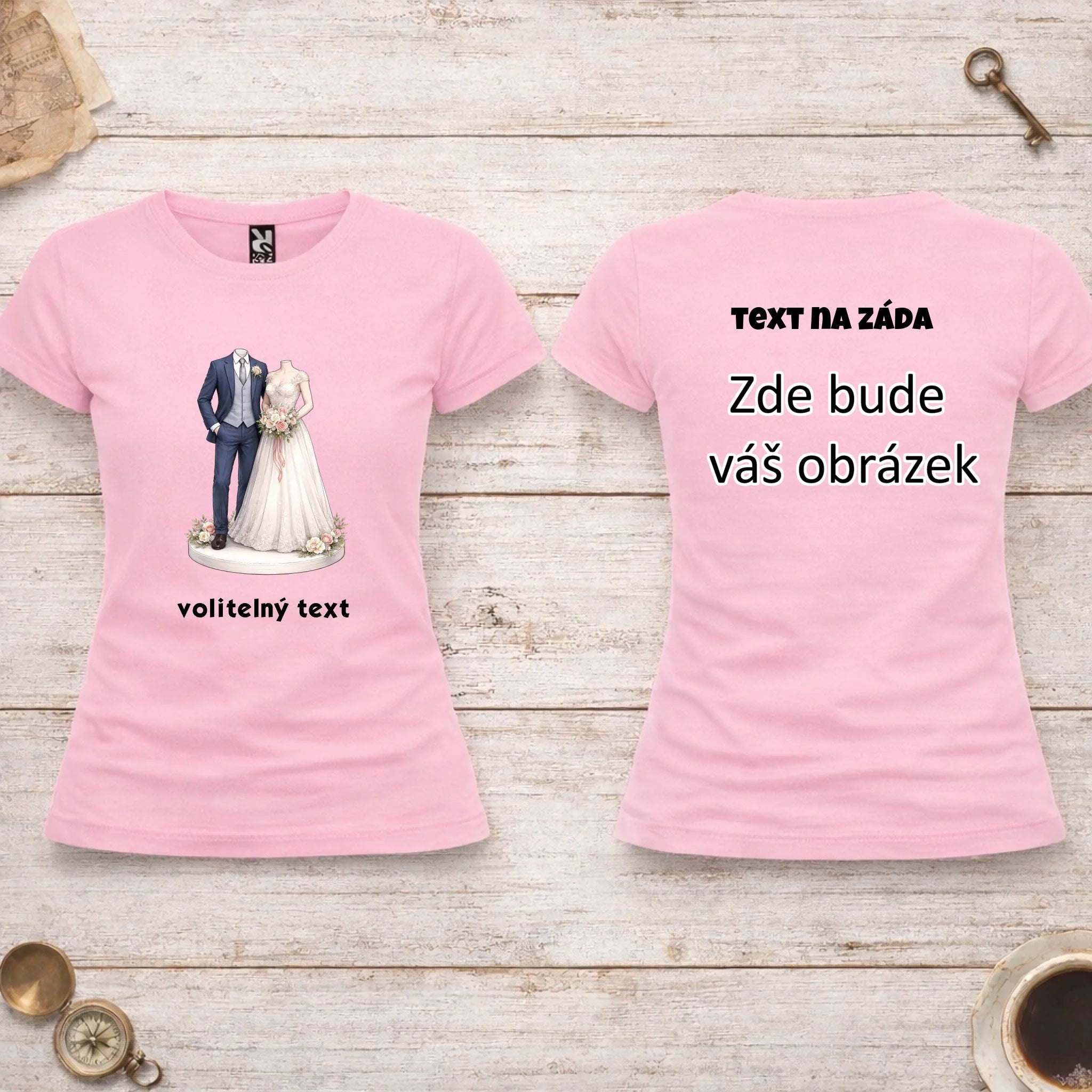 NOVOMANŽELĚ (ZATÍM) BEZ HLAVY - VLOŽTE FOTO, AUTOMATICKÝ OŘEZ dámské tričko