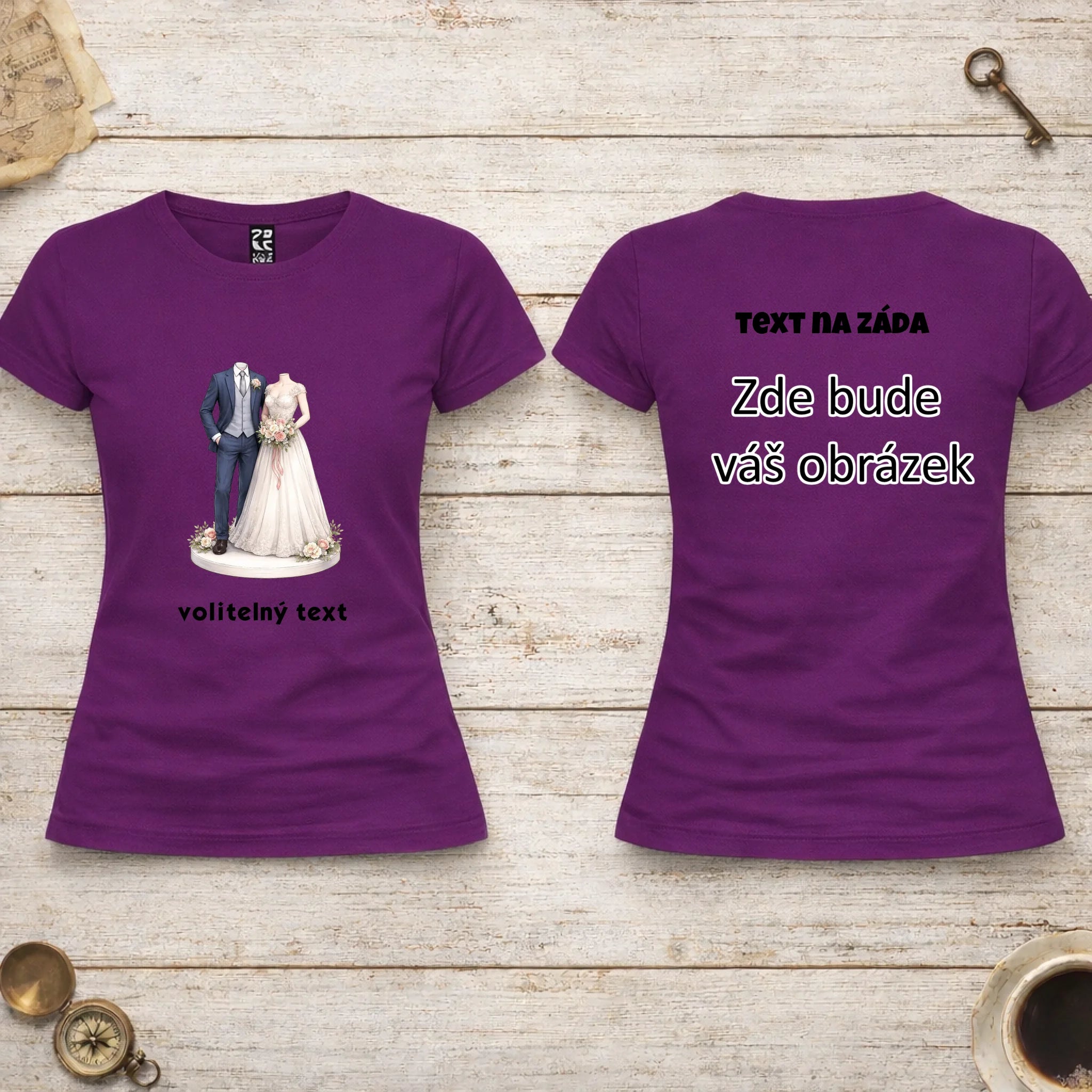 NOVOMANŽELĚ (ZATÍM) BEZ HLAVY - VLOŽTE FOTO, AUTOMATICKÝ OŘEZ dámské tričko