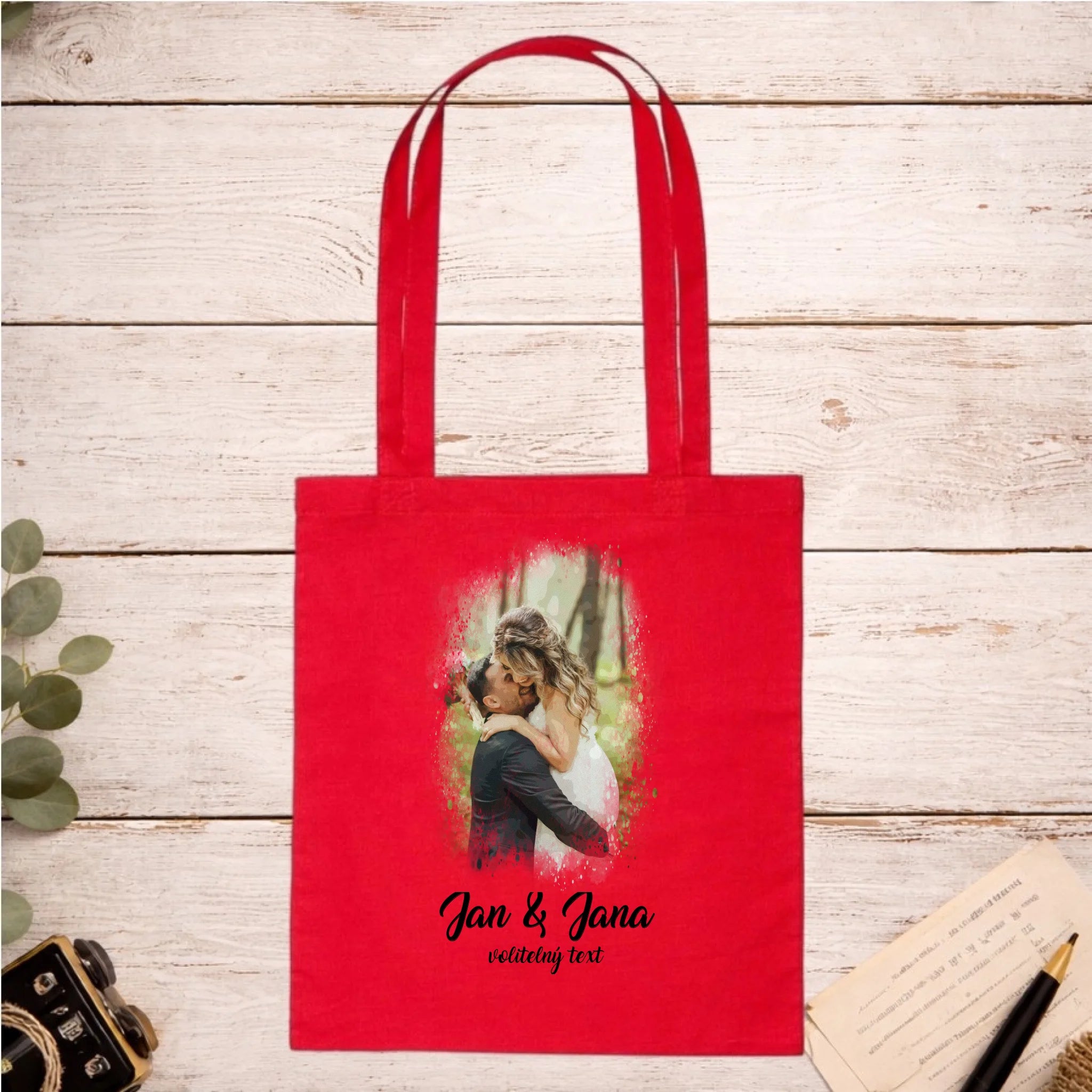 SVATEBNÍ FOTO - VLOŽTE FOTO A DOPLŇTE TEXTY batoh, taška