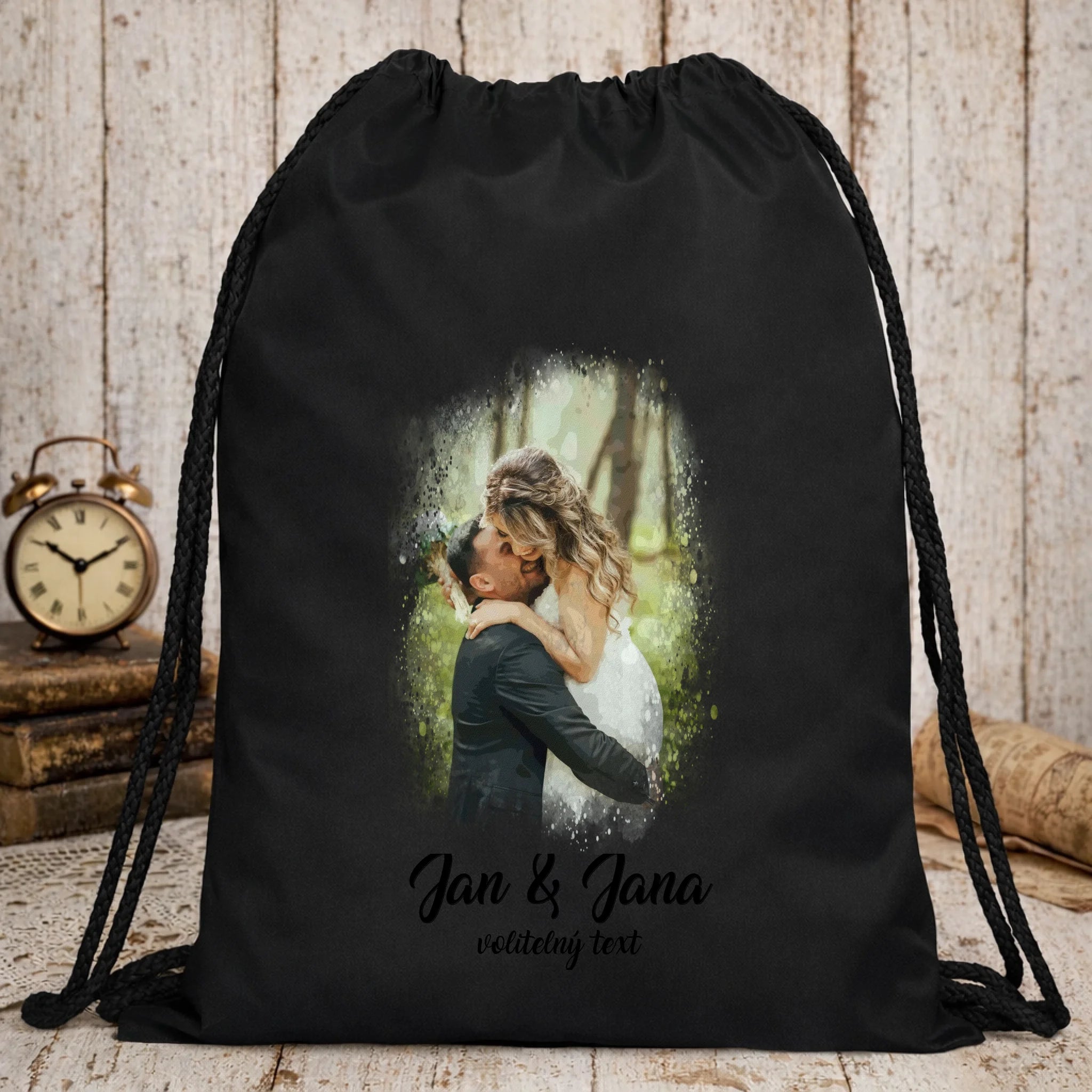 SVATEBNÍ FOTO - VLOŽTE FOTO A DOPLŇTE TEXTY batoh, taška