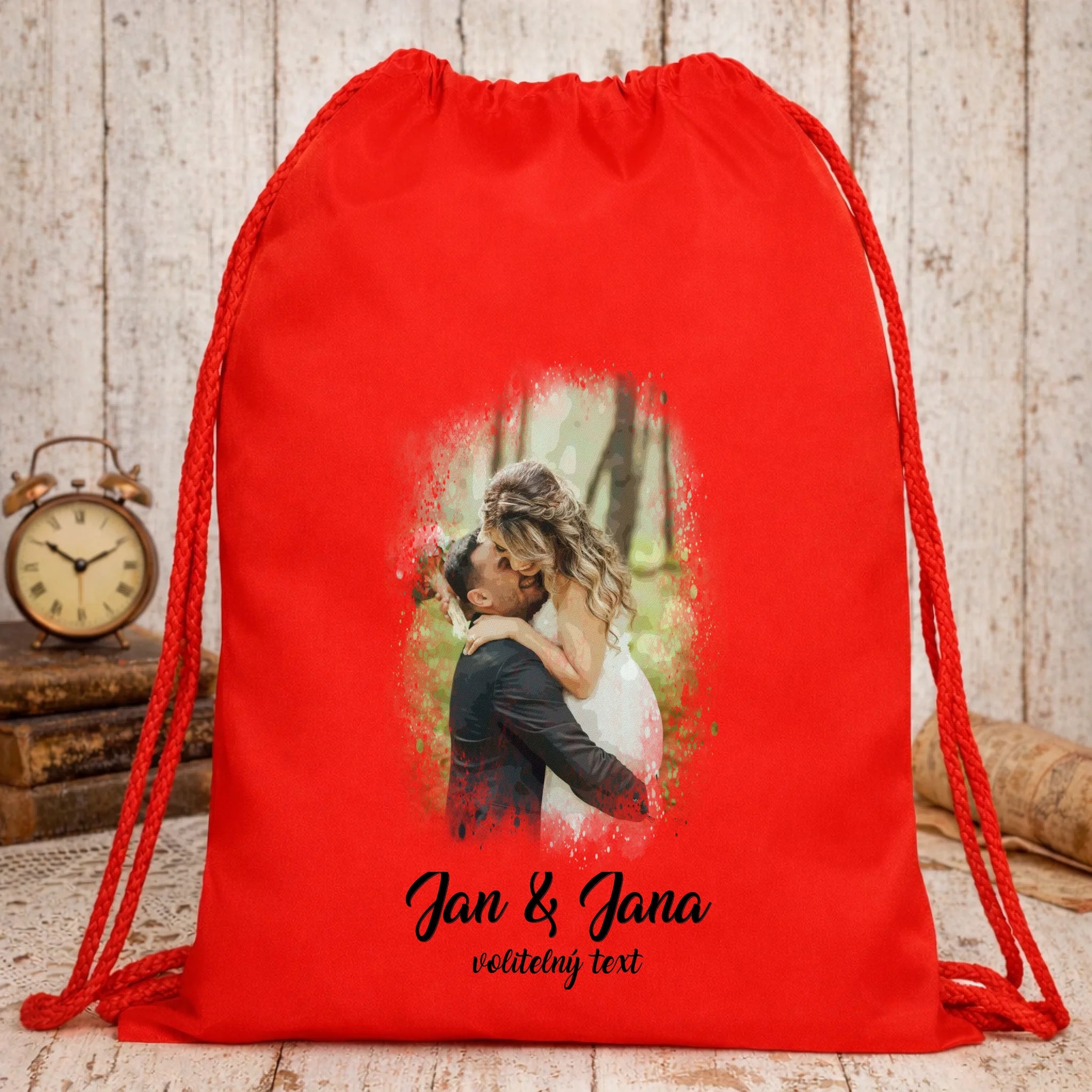 SVATEBNÍ FOTO - VLOŽTE FOTO A DOPLŇTE TEXTY batoh, taška