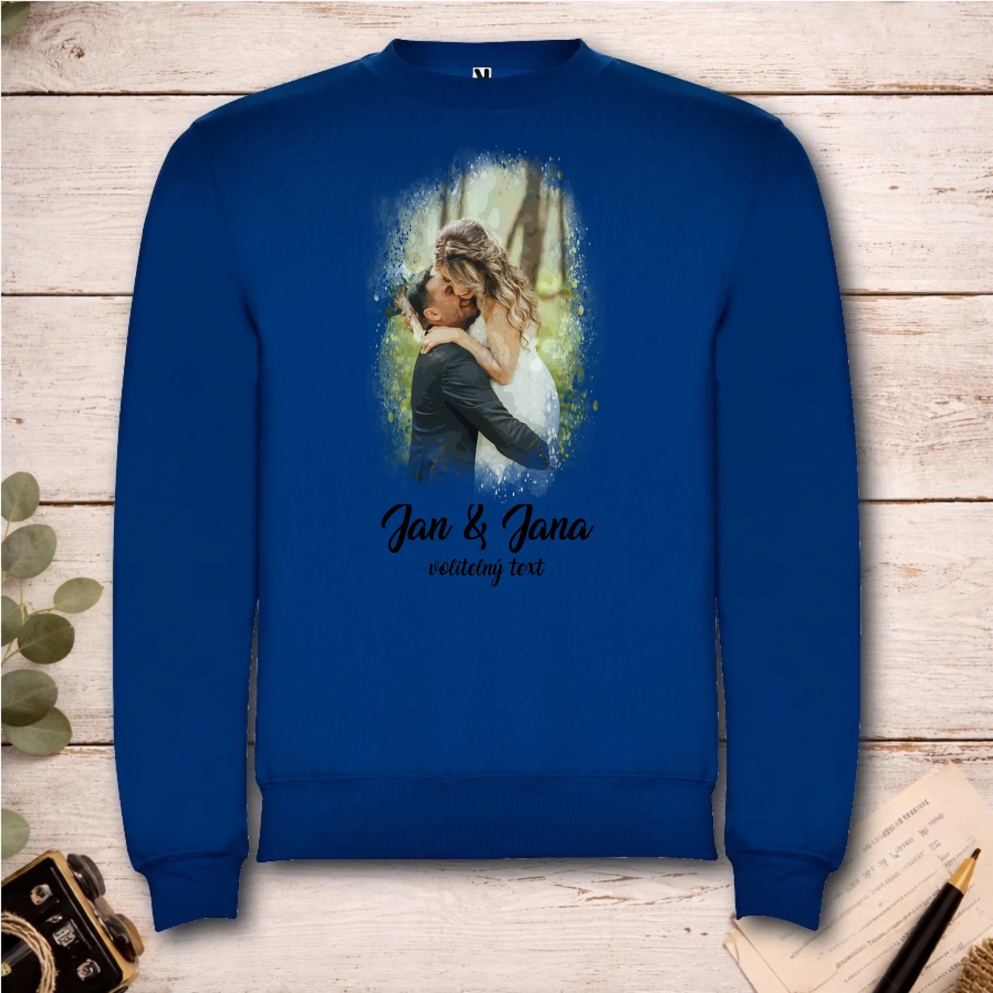 SVATEBNÍ FOTO - VLOŽTE FOTO A DOPLŇTE TEXTY unisex mikina bez kapuce