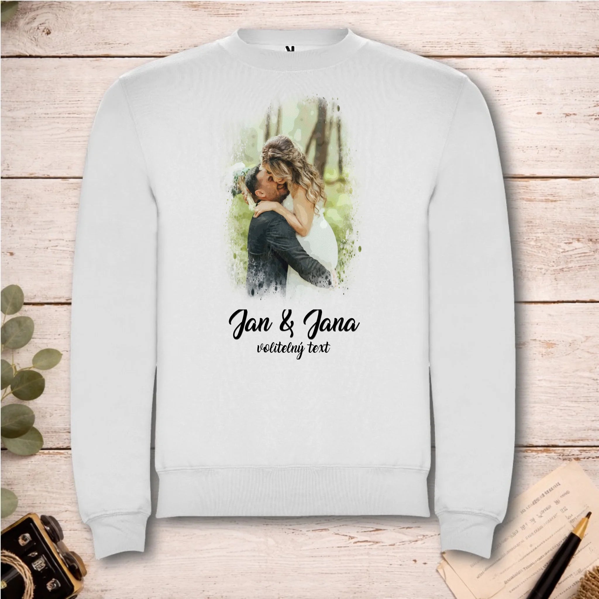 SVATEBNÍ FOTO - VLOŽTE FOTO A DOPLŇTE TEXTY unisex mikina bez kapuce