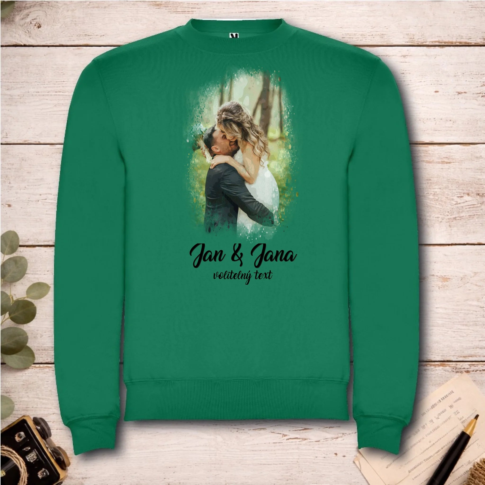 SVATEBNÍ FOTO - VLOŽTE FOTO A DOPLŇTE TEXTY unisex mikina bez kapuce