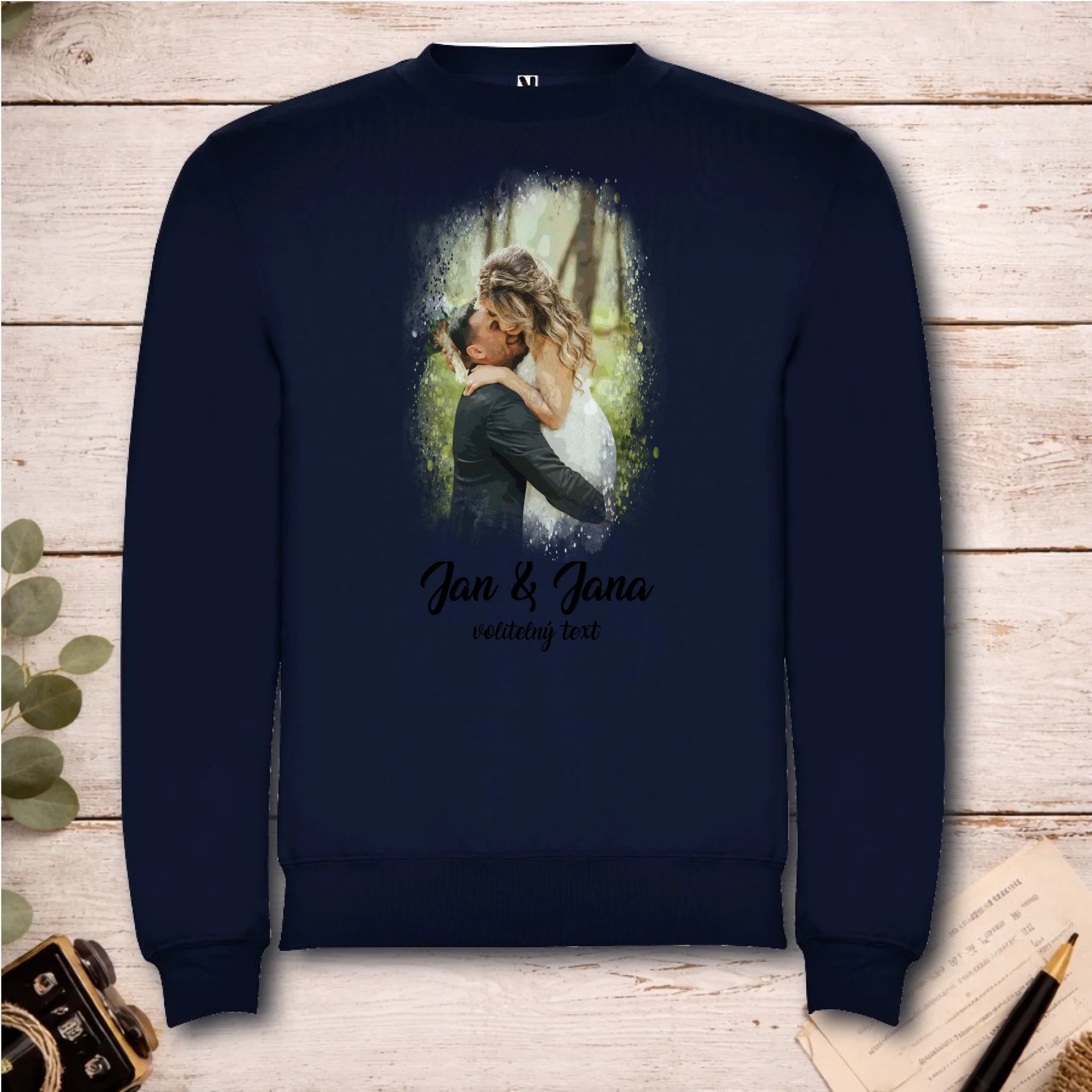 SVATEBNÍ FOTO - VLOŽTE FOTO A DOPLŇTE TEXTY unisex mikina bez kapuce