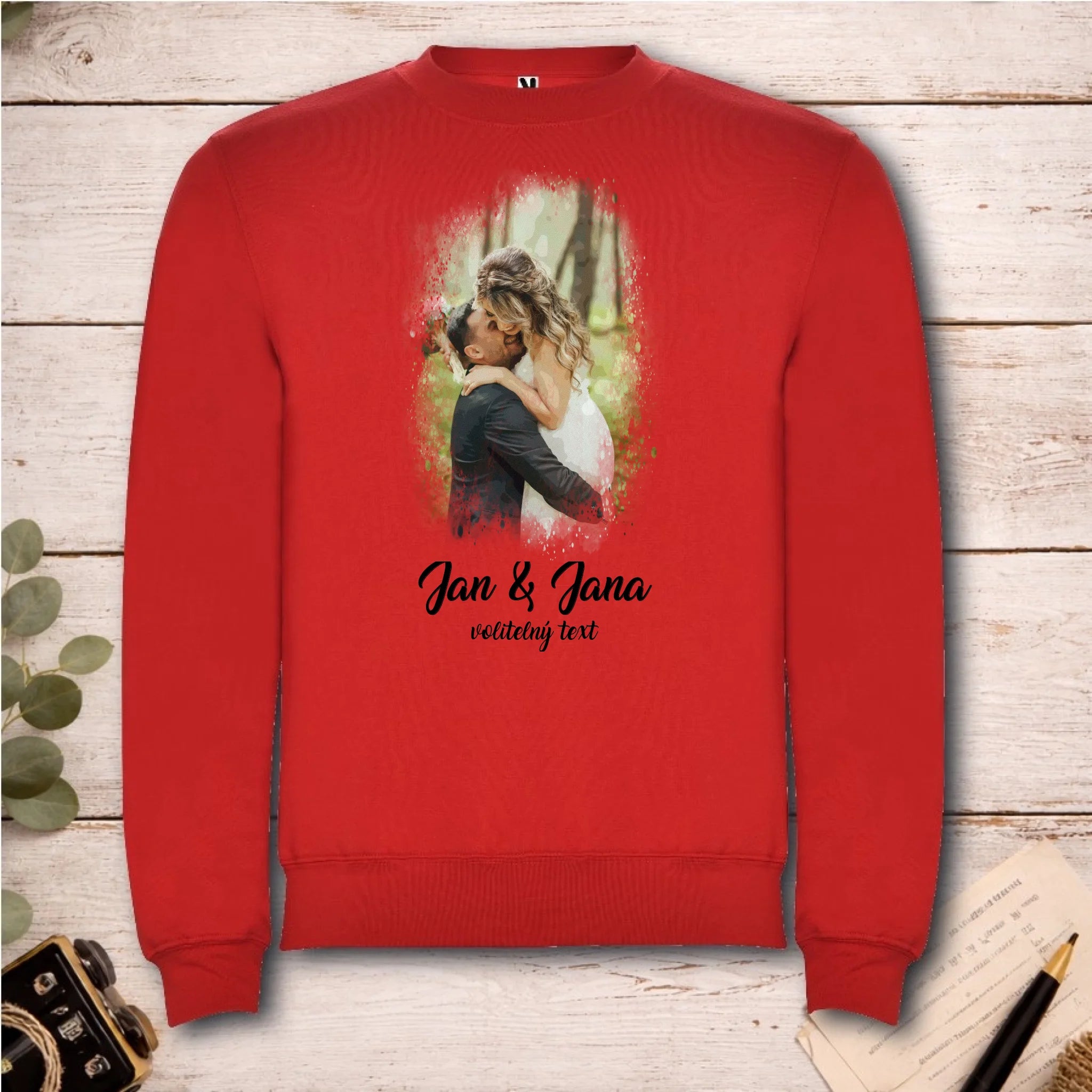 SVATEBNÍ FOTO - VLOŽTE FOTO A DOPLŇTE TEXTY unisex mikina bez kapuce