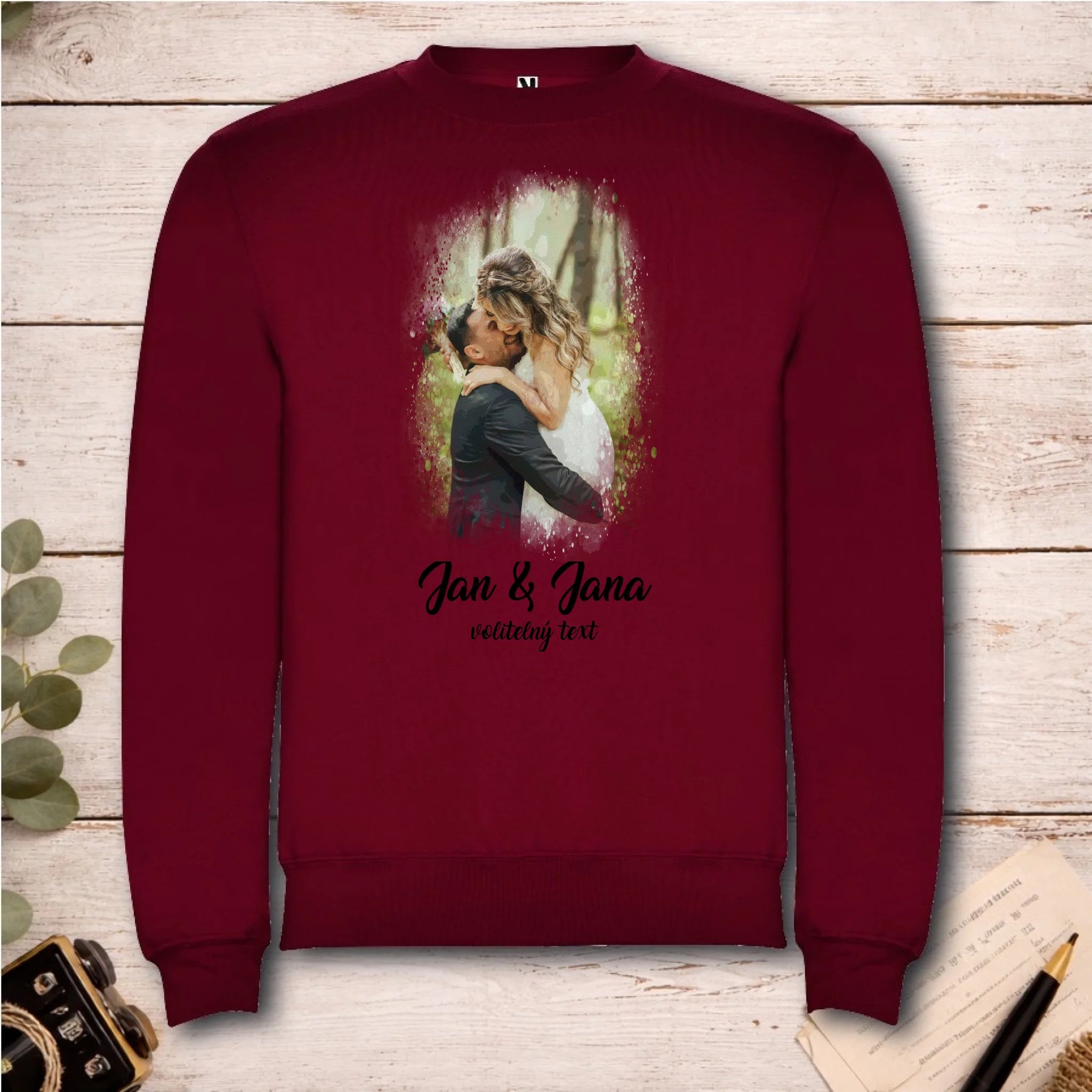 SVATEBNÍ FOTO - VLOŽTE FOTO A DOPLŇTE TEXTY unisex mikina bez kapuce