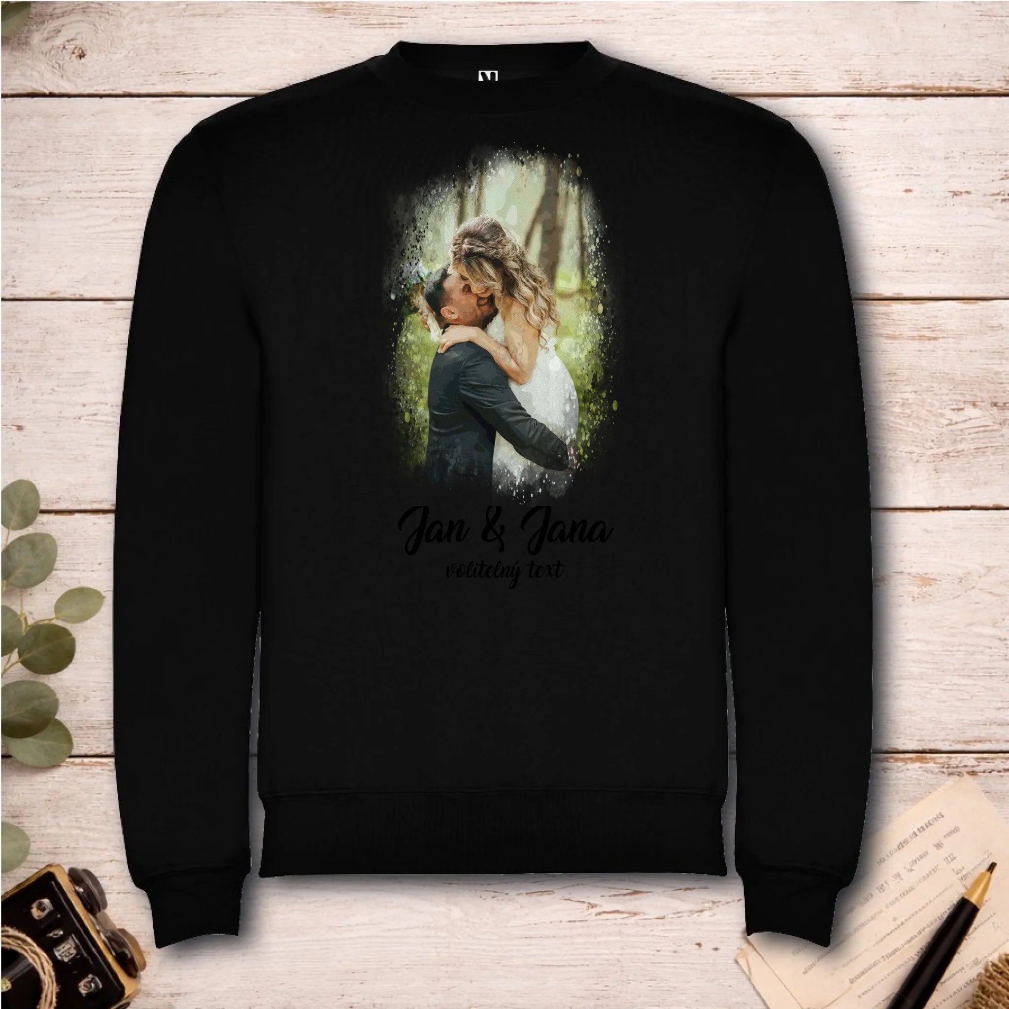 SVATEBNÍ FOTO - VLOŽTE FOTO A DOPLŇTE TEXTY unisex mikina bez kapuce