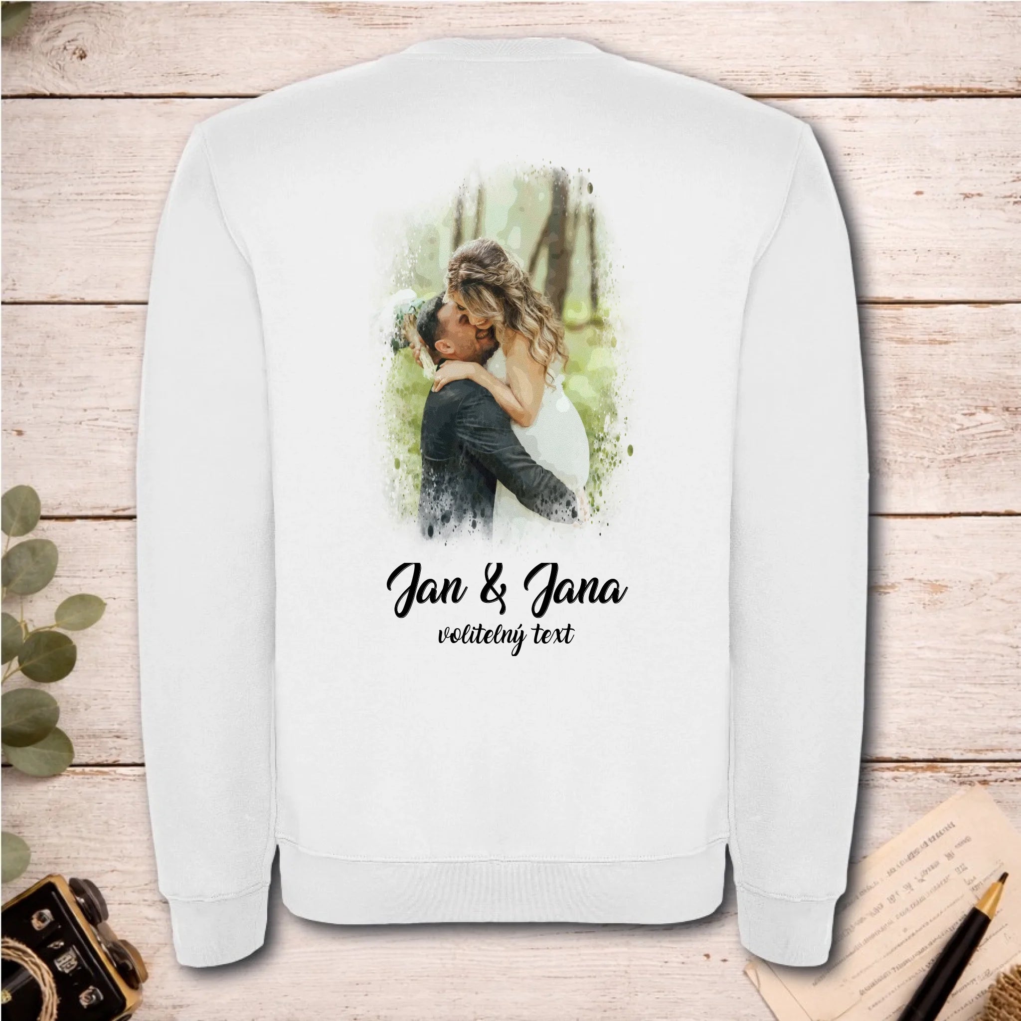 SVATEBNÍ FOTO - VLOŽTE FOTO A DOPLŇTE TEXTY unisex mikina bez kapuce