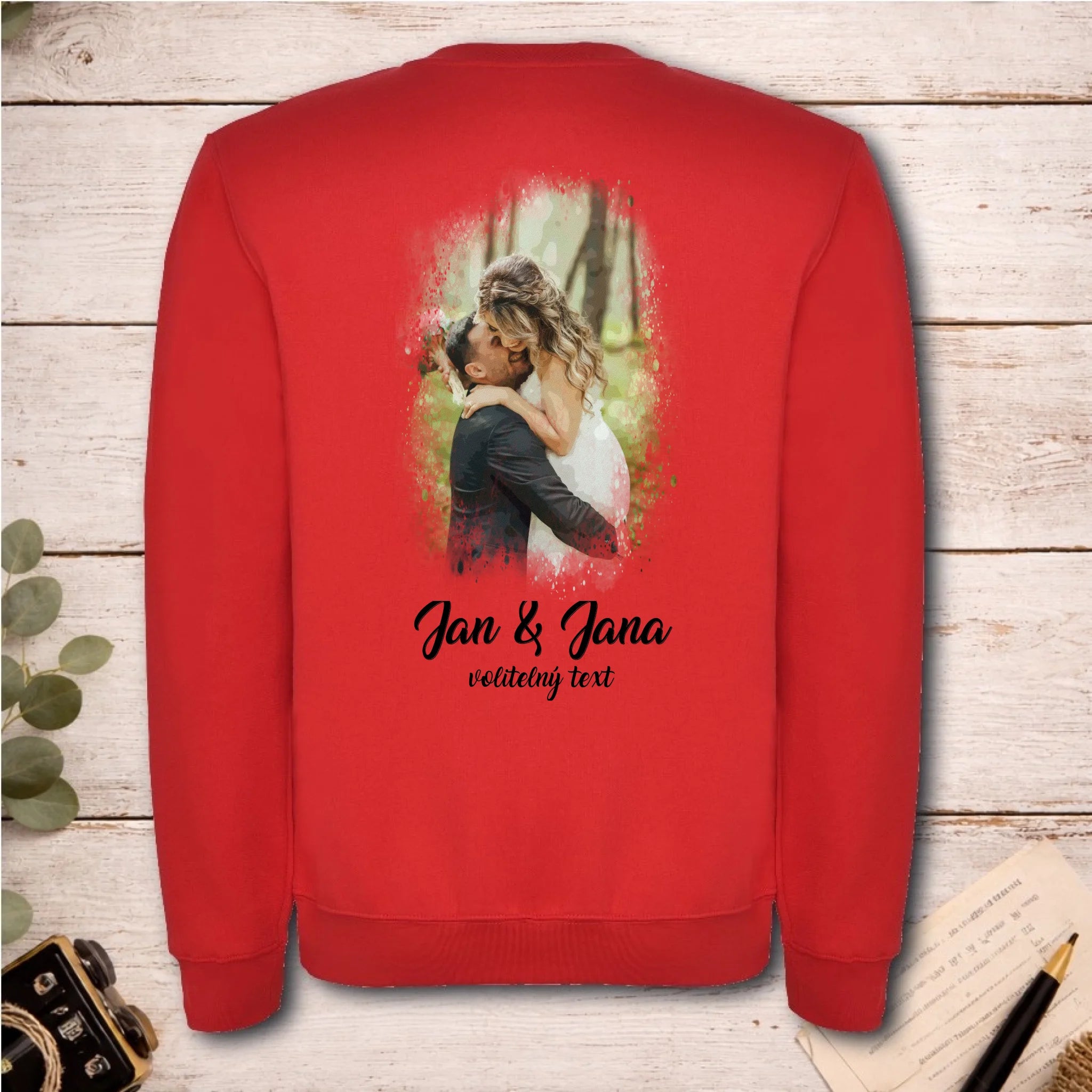 SVATEBNÍ FOTO - VLOŽTE FOTO A DOPLŇTE TEXTY unisex mikina bez kapuce