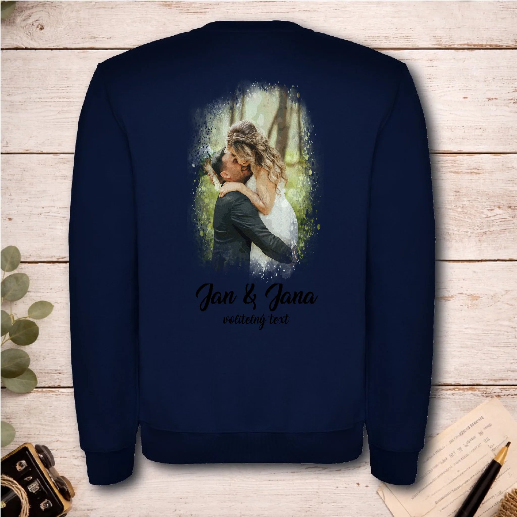 SVATEBNÍ FOTO - VLOŽTE FOTO A DOPLŇTE TEXTY unisex mikina bez kapuce