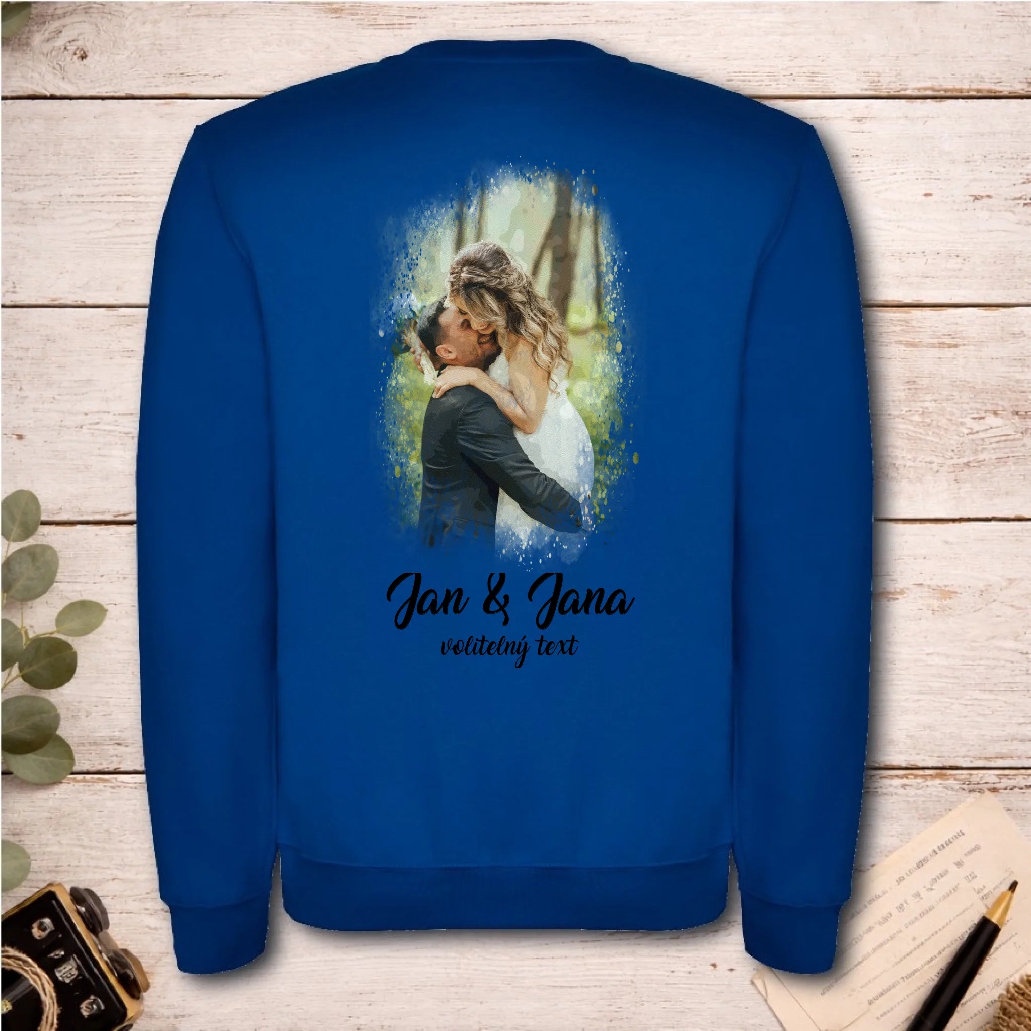 SVATEBNÍ FOTO - VLOŽTE FOTO A DOPLŇTE TEXTY unisex mikina bez kapuce