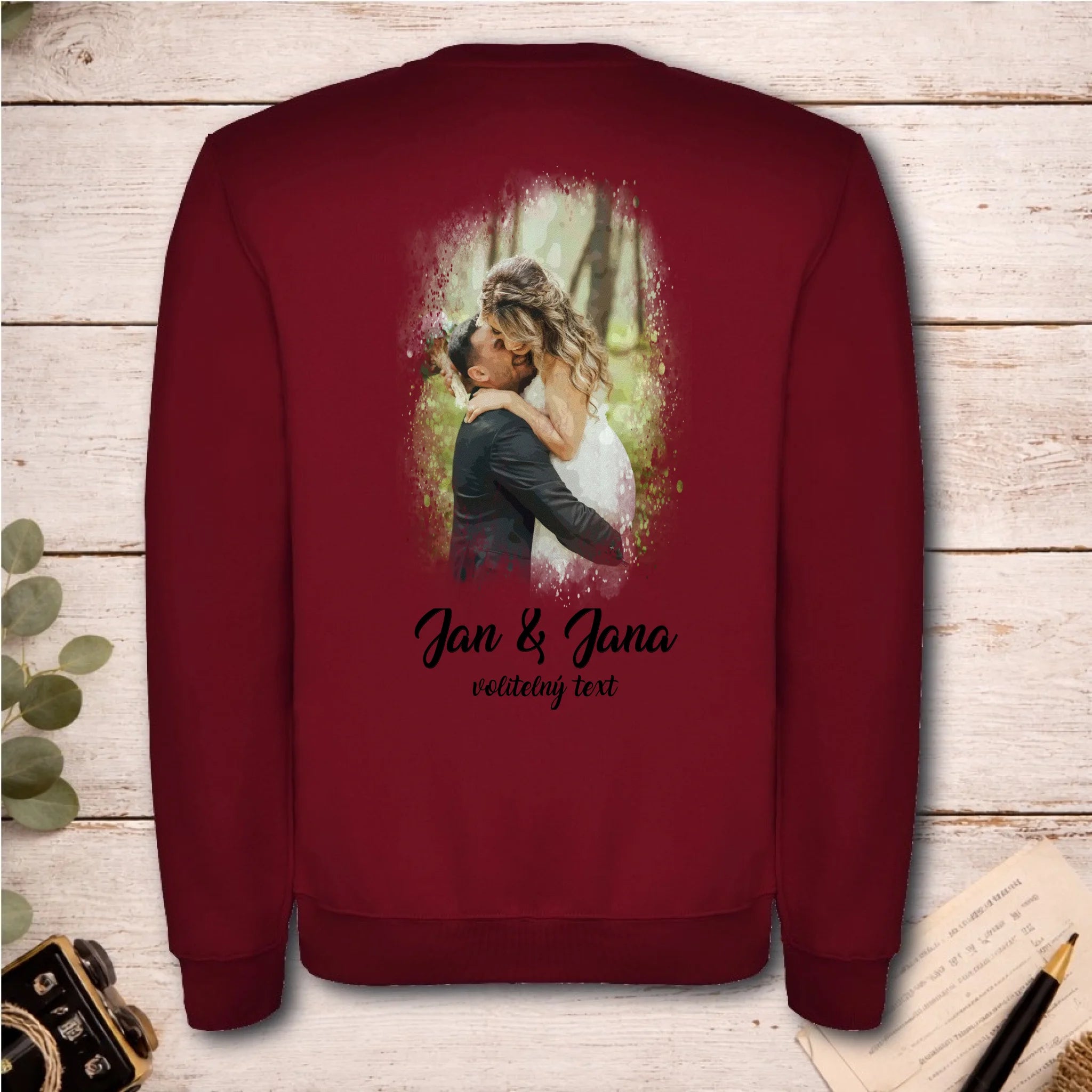 SVATEBNÍ FOTO - VLOŽTE FOTO A DOPLŇTE TEXTY unisex mikina bez kapuce
