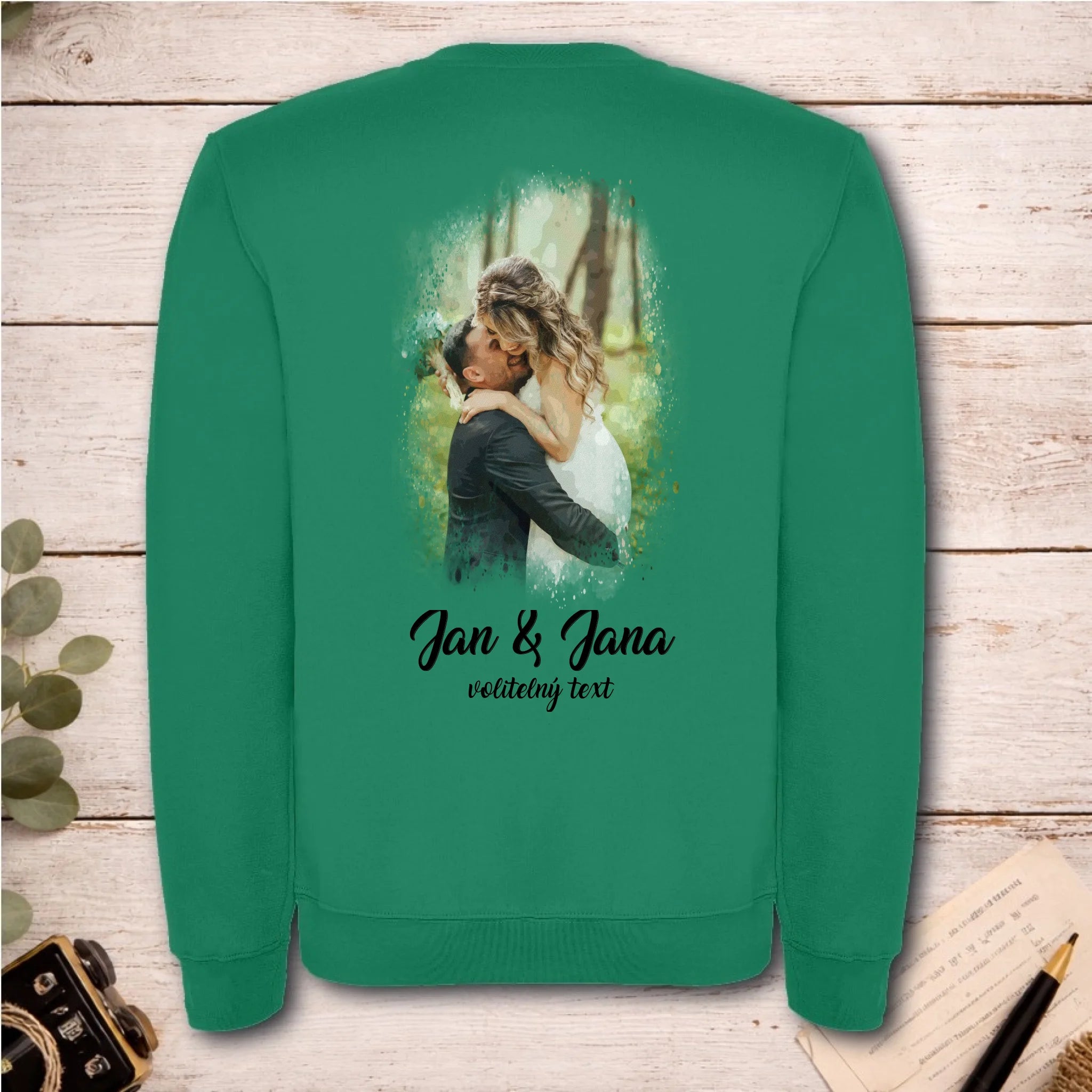 SVATEBNÍ FOTO - VLOŽTE FOTO A DOPLŇTE TEXTY unisex mikina bez kapuce
