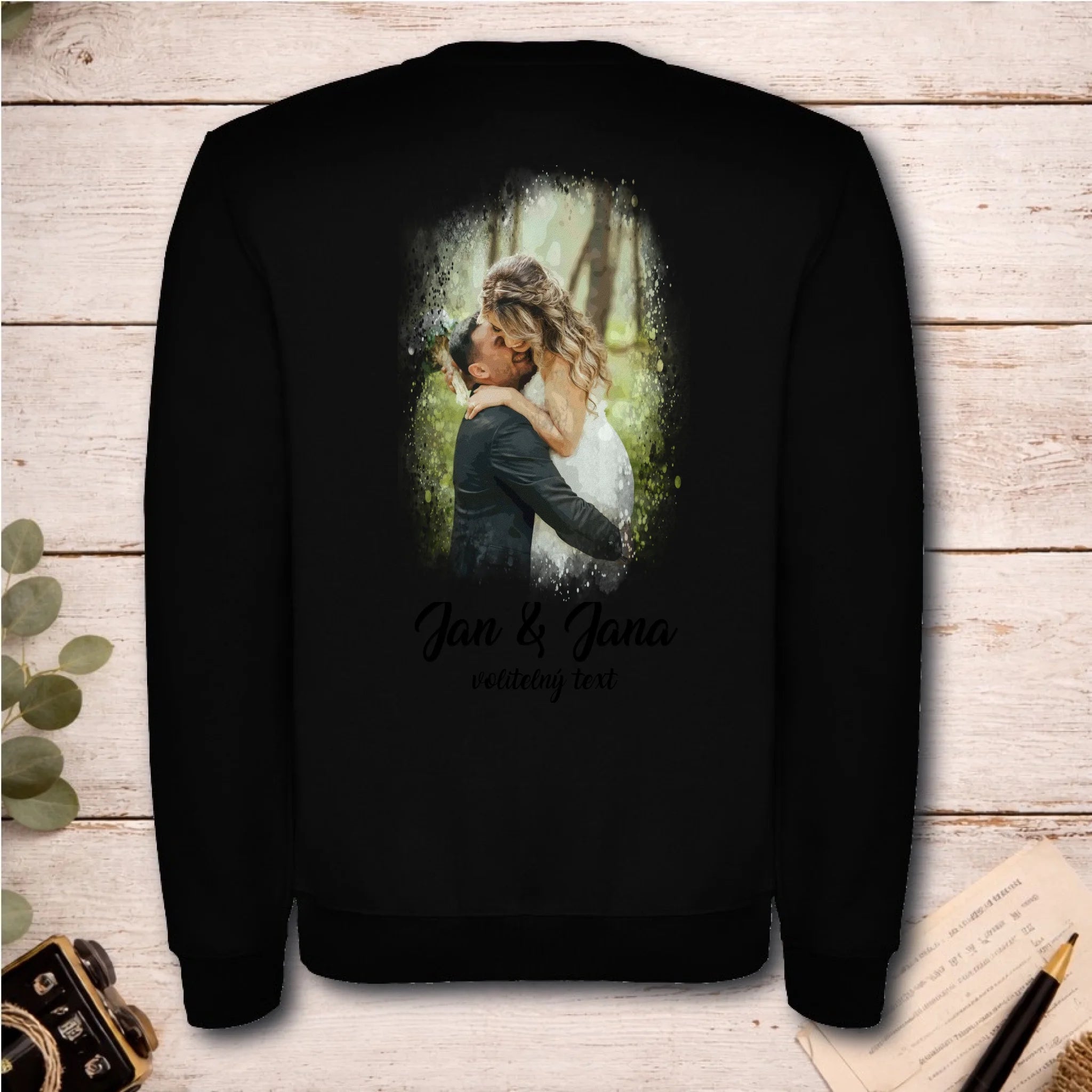SVATEBNÍ FOTO - VLOŽTE FOTO A DOPLŇTE TEXTY unisex mikina bez kapuce