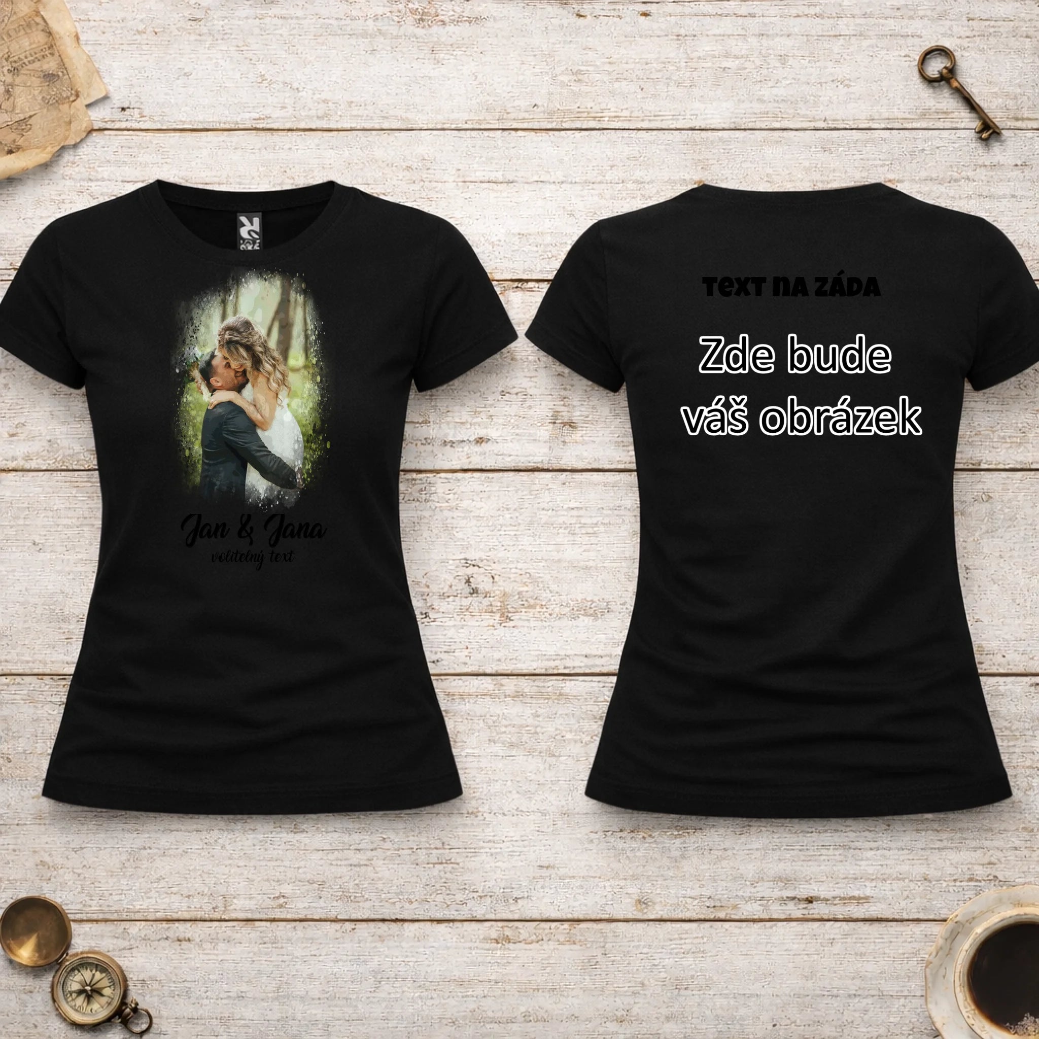 SVATEBNÍ FOTO - VLOŽTE FOTO A DOPLŇTE TEXTY dámské tričko