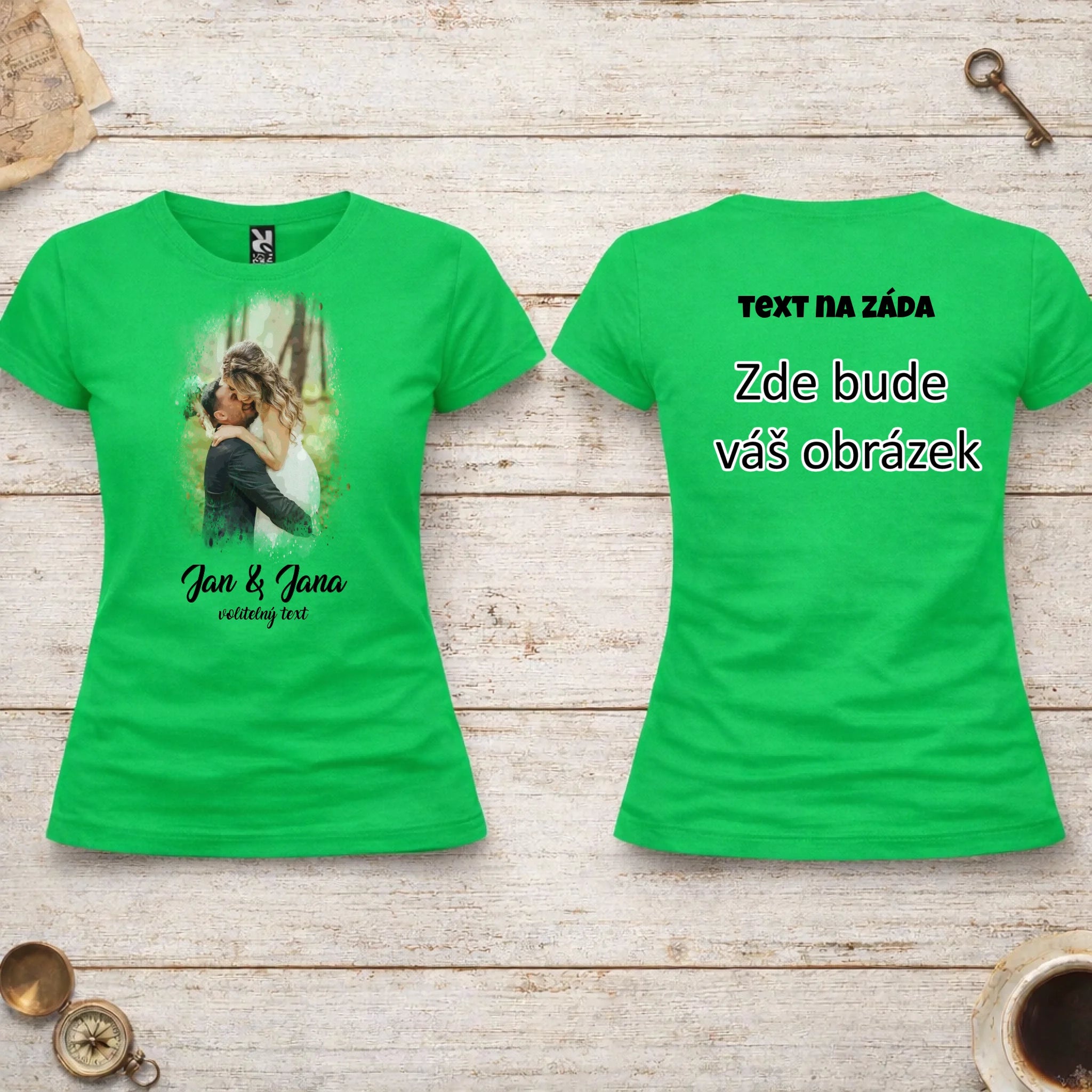 SVATEBNÍ FOTO - VLOŽTE FOTO A DOPLŇTE TEXTY dámské tričko