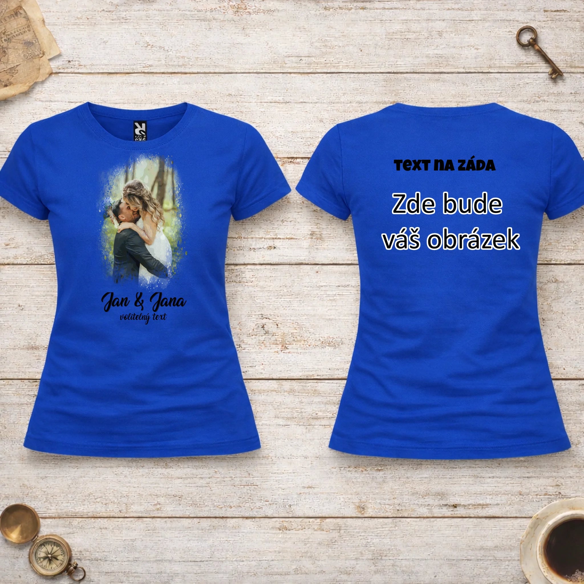 SVATEBNÍ FOTO - VLOŽTE FOTO A DOPLŇTE TEXTY dámské tričko