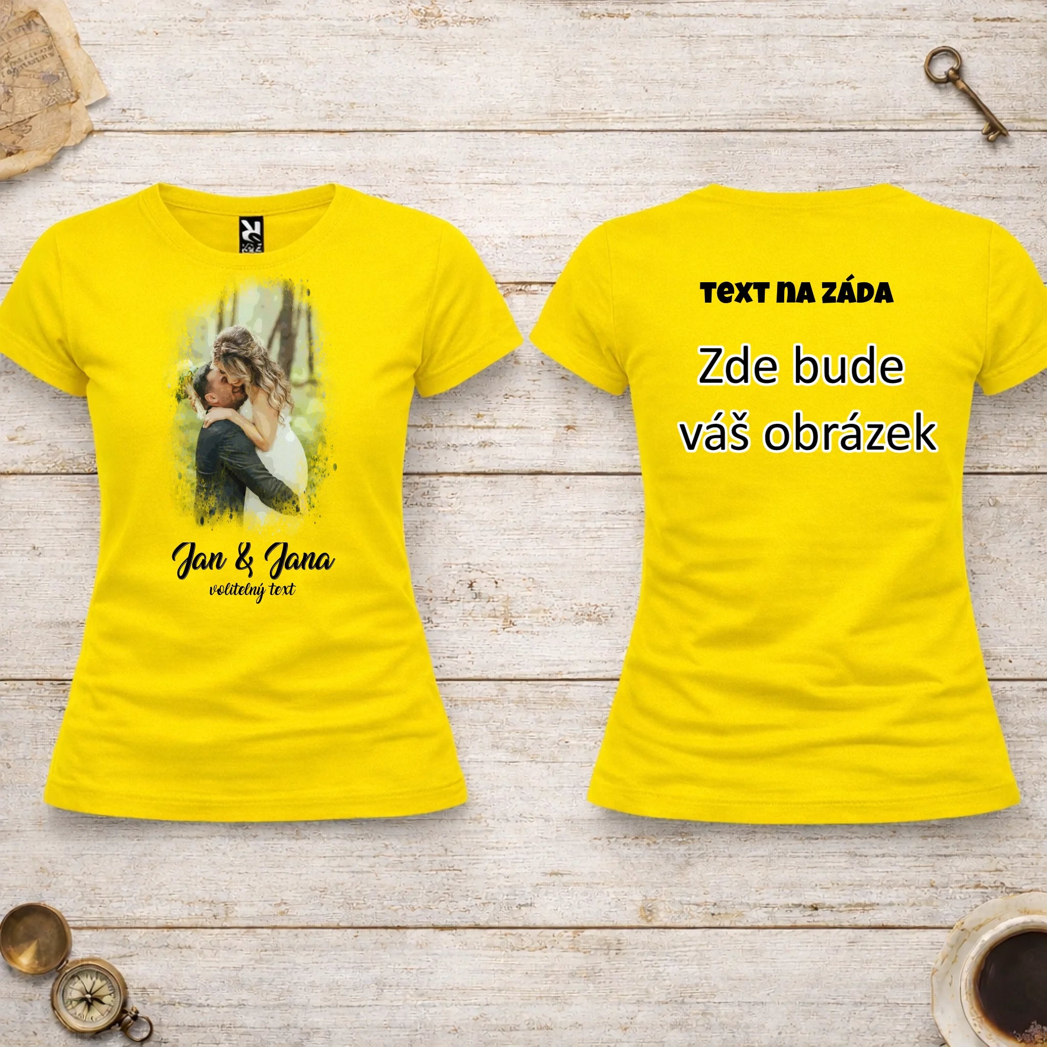 SVATEBNÍ FOTO - VLOŽTE FOTO A DOPLŇTE TEXTY dámské tričko