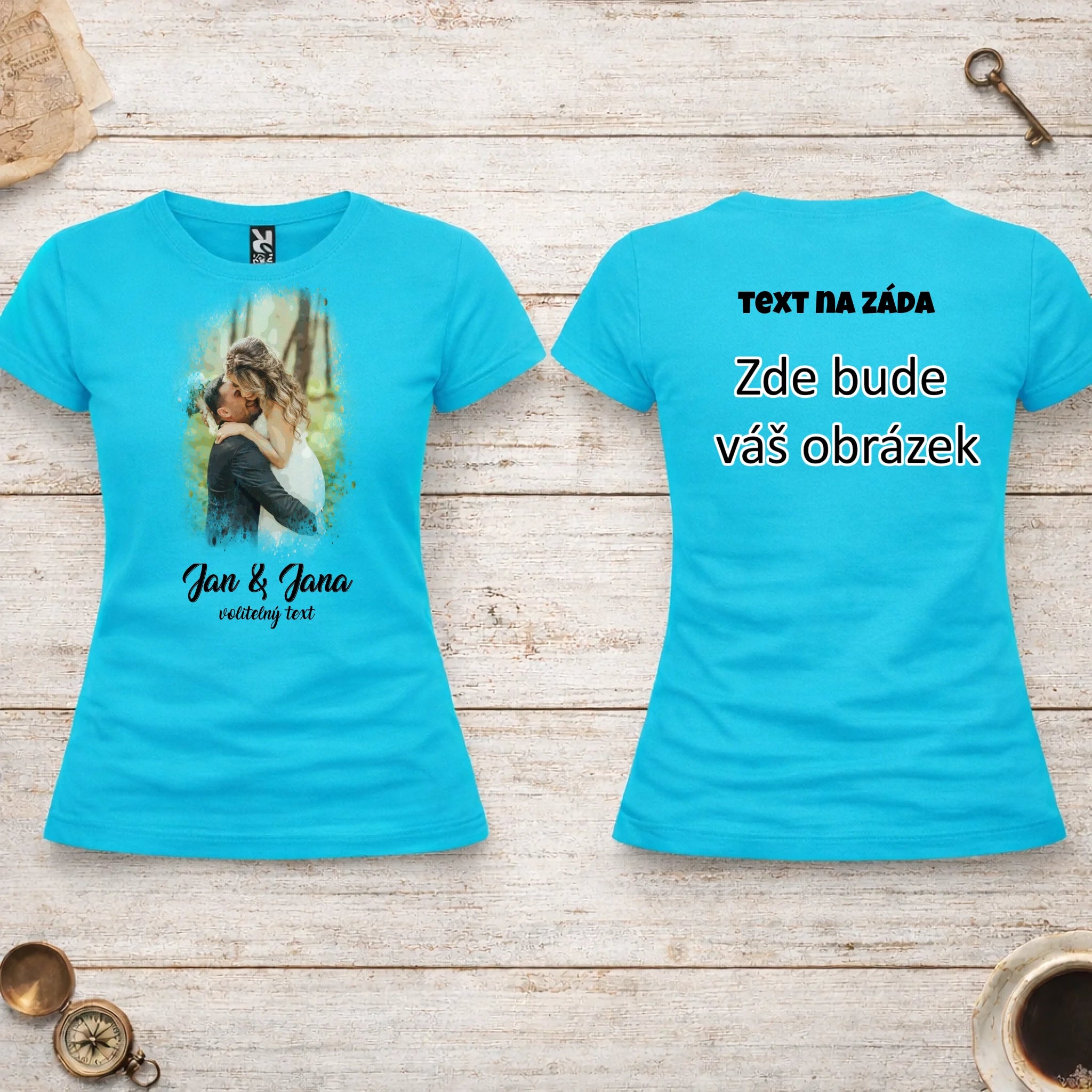 SVATEBNÍ FOTO - VLOŽTE FOTO A DOPLŇTE TEXTY dámské tričko