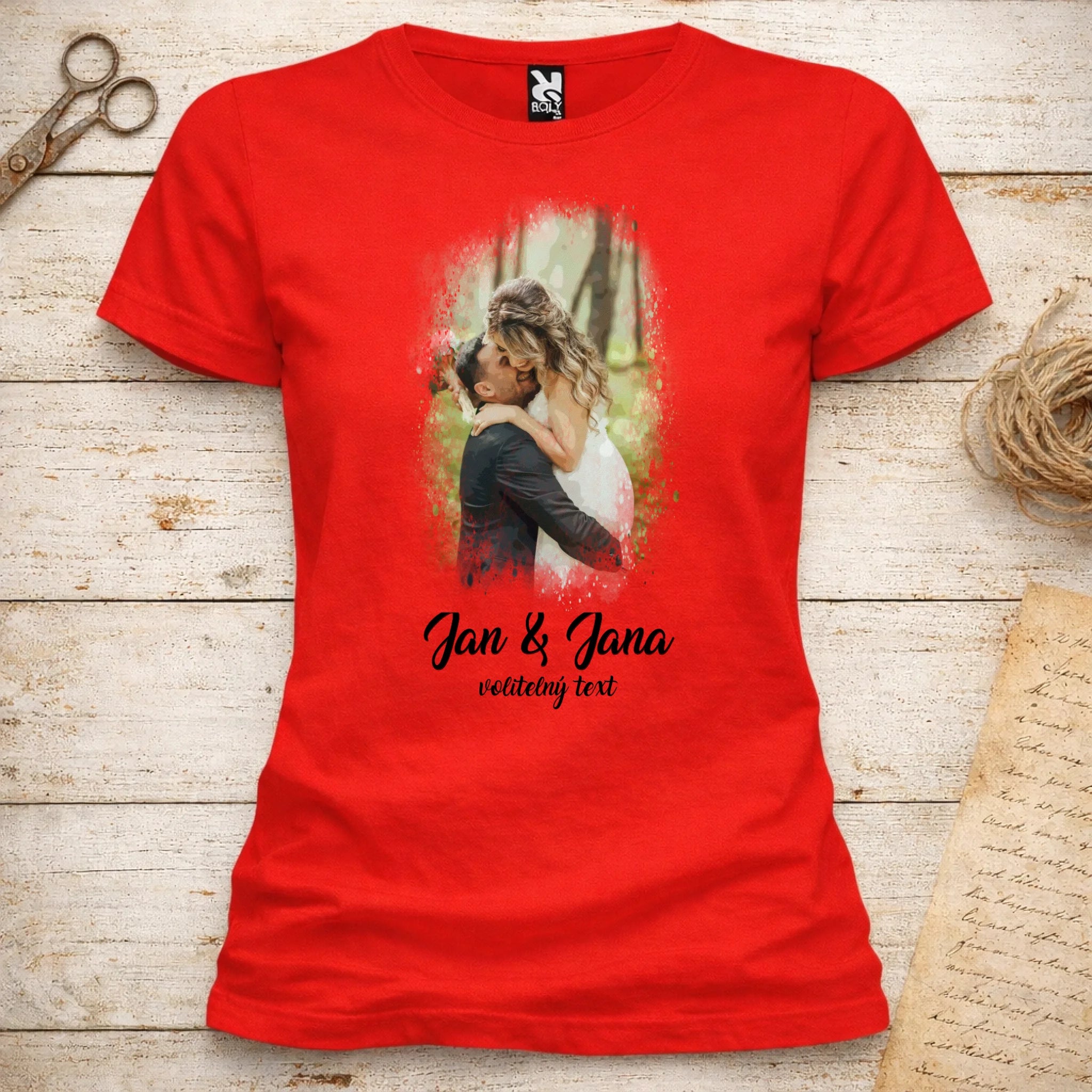 SVATEBNÍ FOTO - VLOŽTE FOTO A DOPLŇTE TEXTY dámské tričko