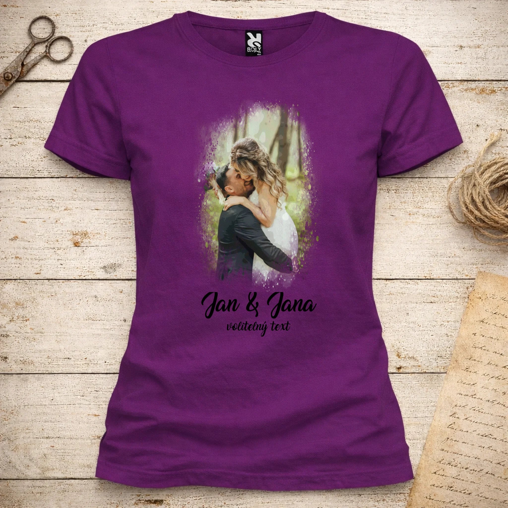SVATEBNÍ FOTO - VLOŽTE FOTO A DOPLŇTE TEXTY dámské tričko