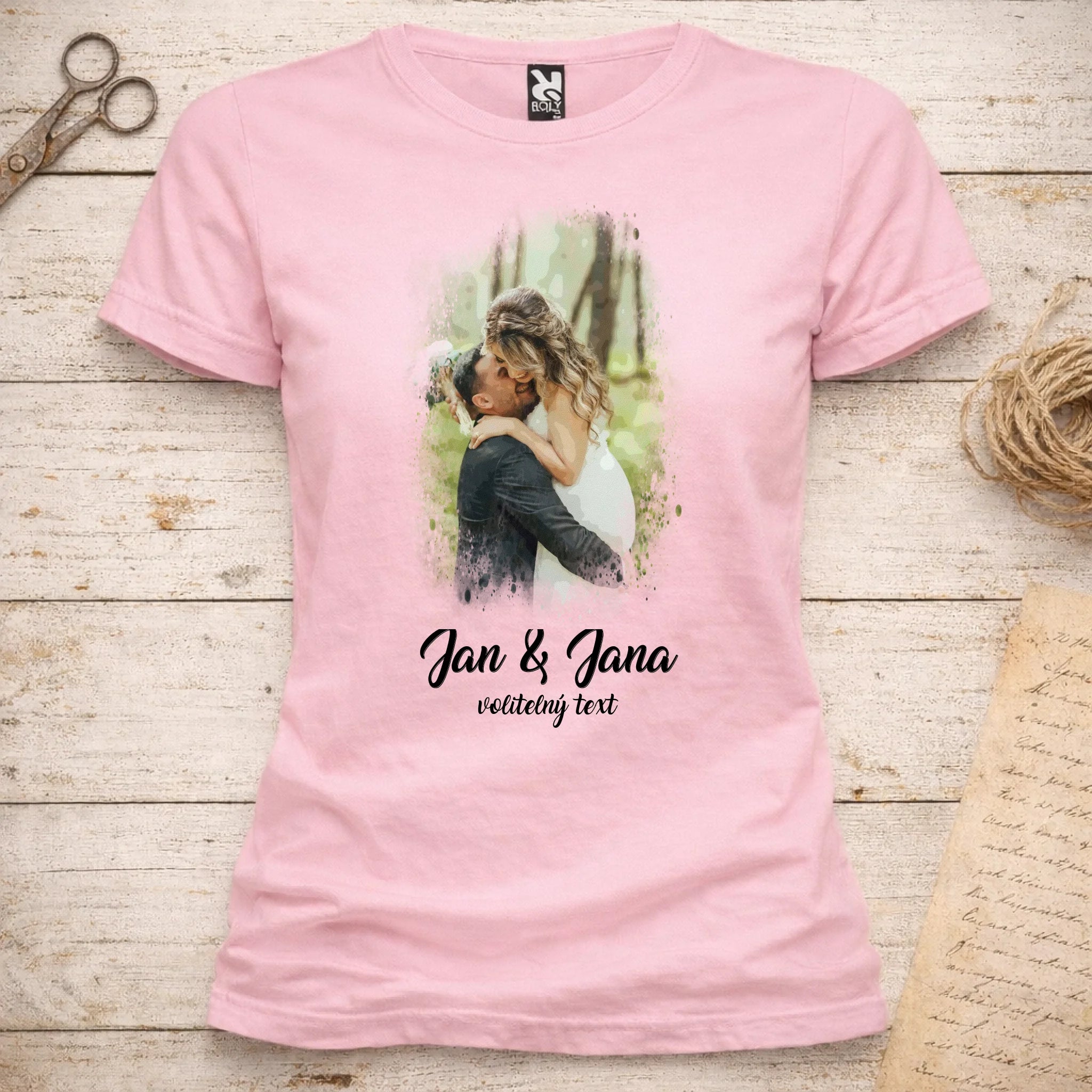 SVATEBNÍ FOTO - VLOŽTE FOTO A DOPLŇTE TEXTY dámské tričko