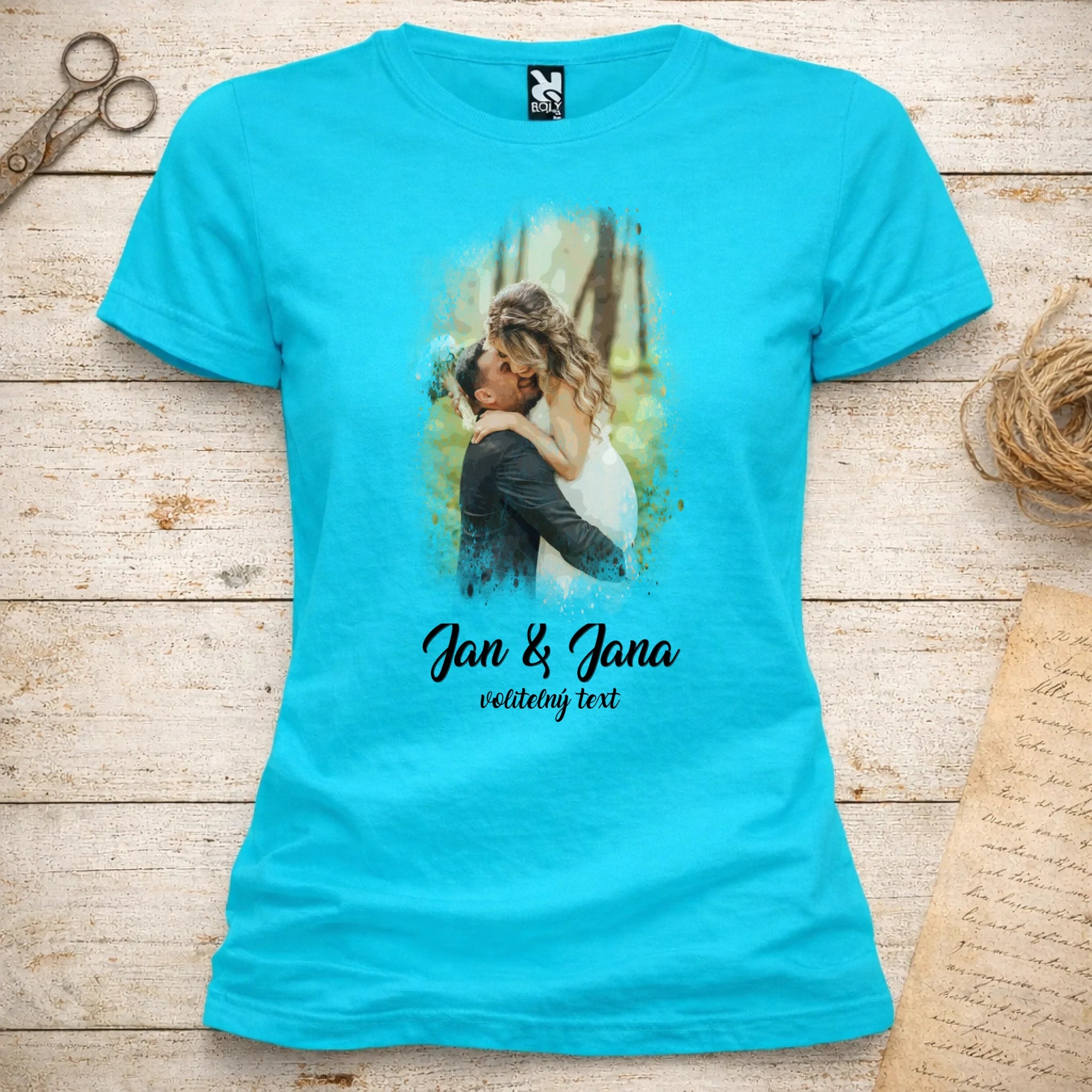 SVATEBNÍ FOTO - VLOŽTE FOTO A DOPLŇTE TEXTY dámské tričko
