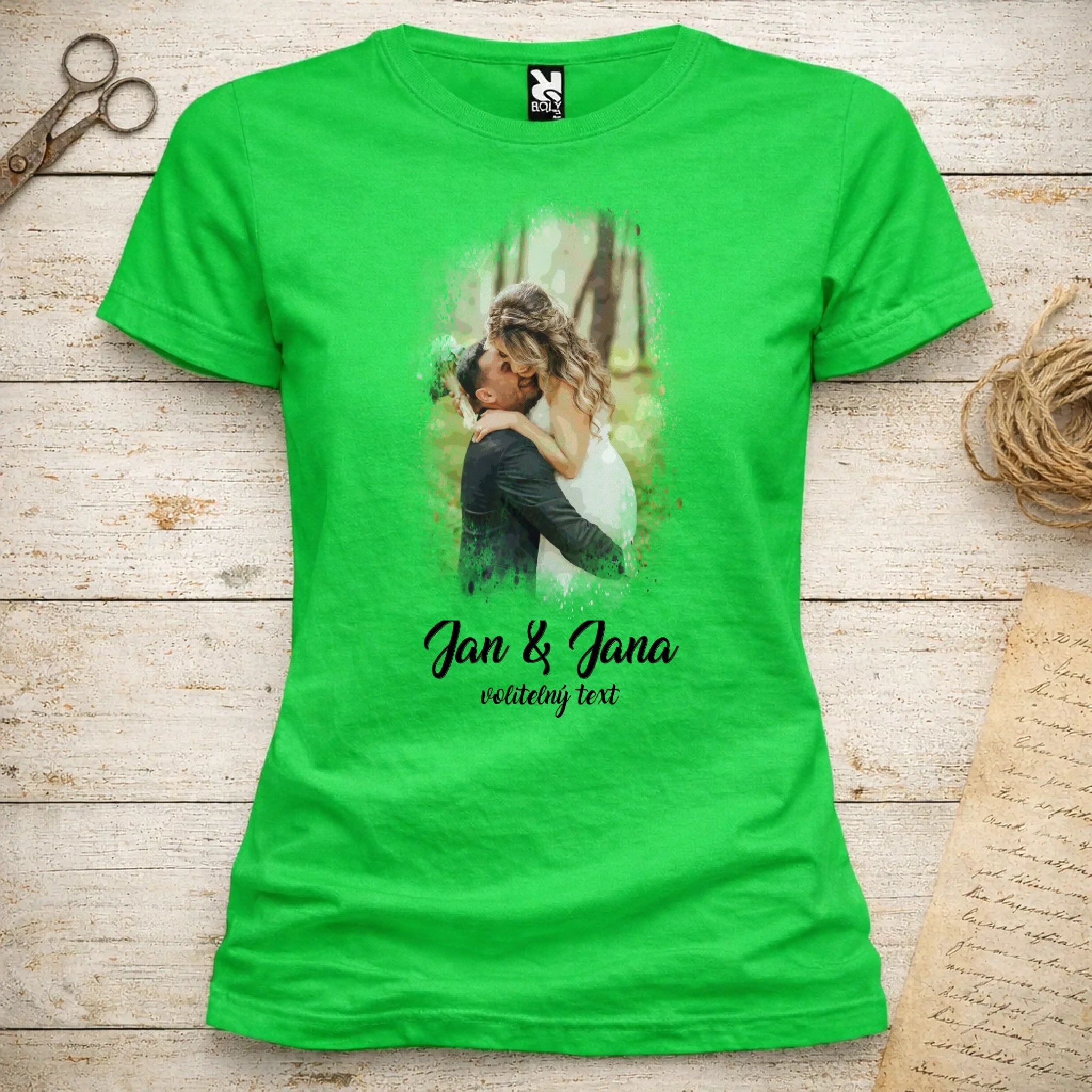 SVATEBNÍ FOTO - VLOŽTE FOTO A DOPLŇTE TEXTY dámské tričko