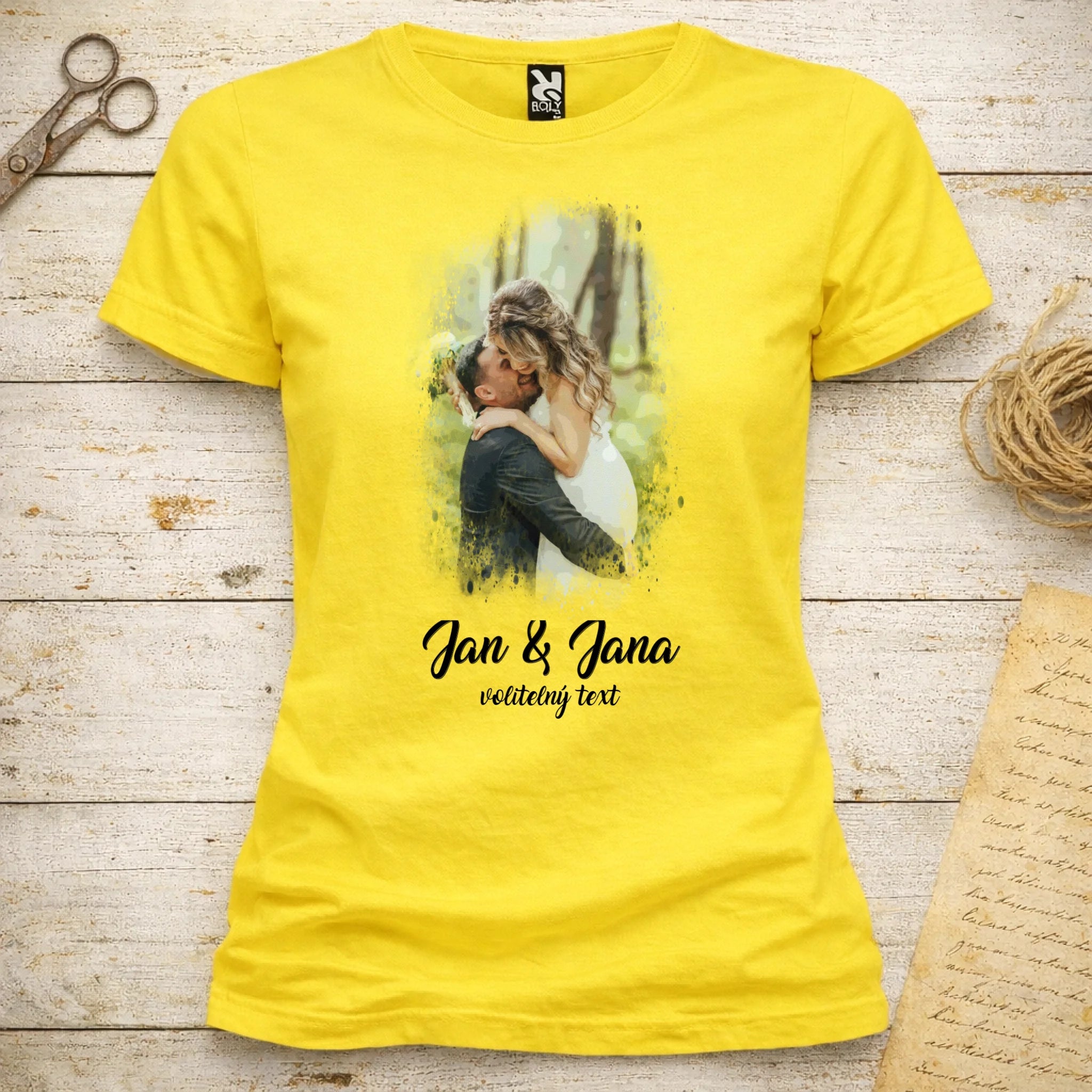 SVATEBNÍ FOTO - VLOŽTE FOTO A DOPLŇTE TEXTY dámské tričko