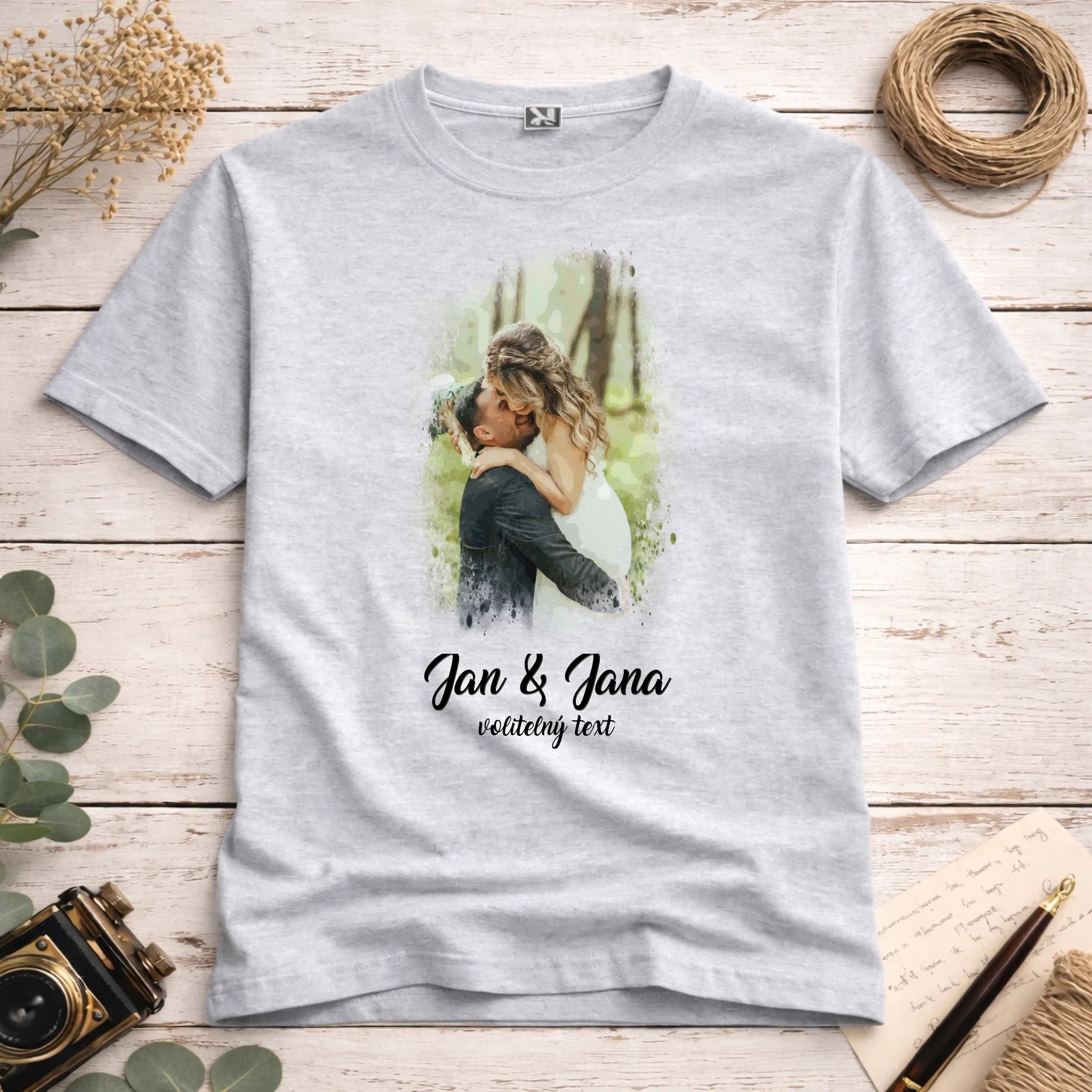 SVATEBNÍ FOTO - VLOŽTE FOTO A DOPLŇTE TEXTY pánské tričko