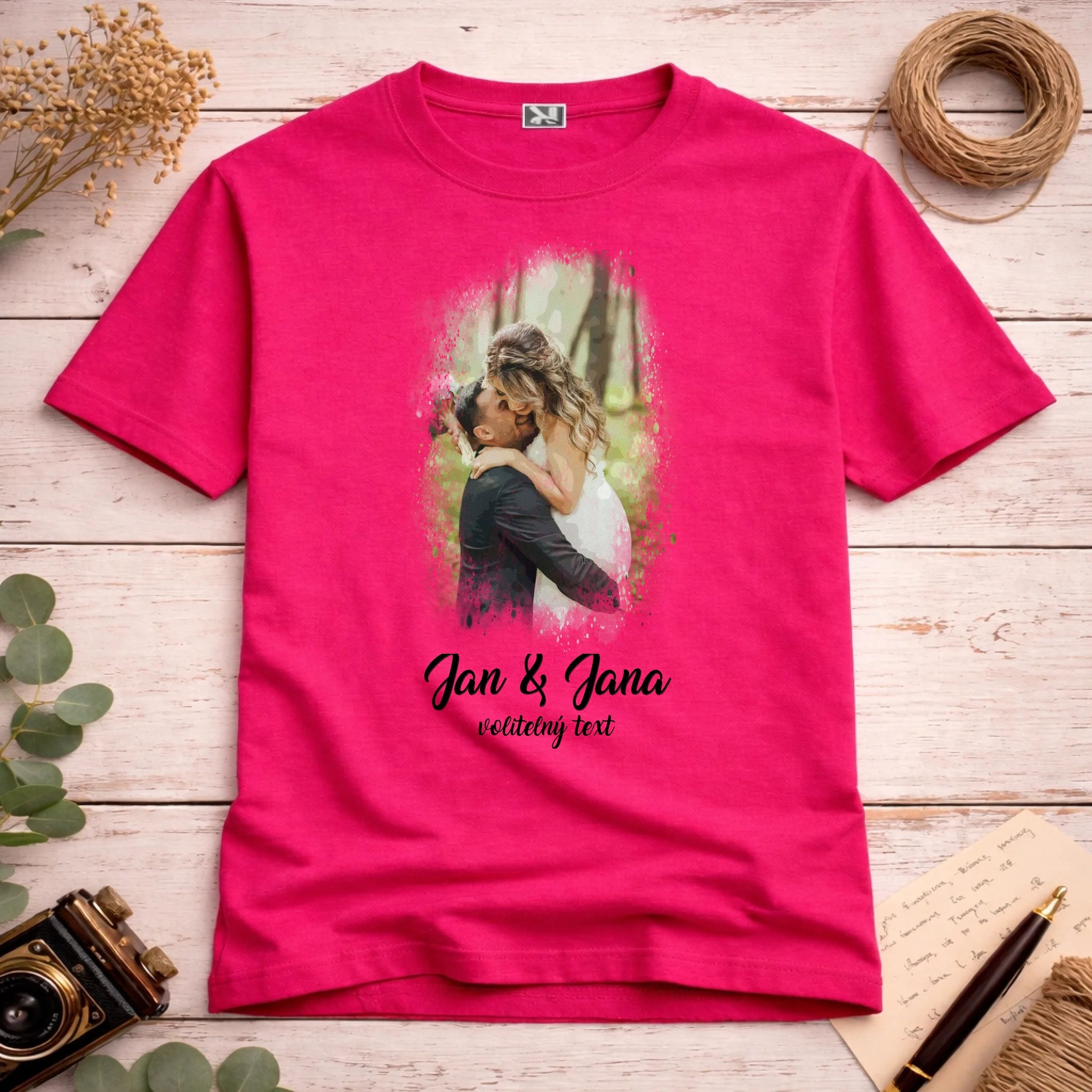 SVATEBNÍ FOTO - VLOŽTE FOTO A DOPLŇTE TEXTY pánské tričko