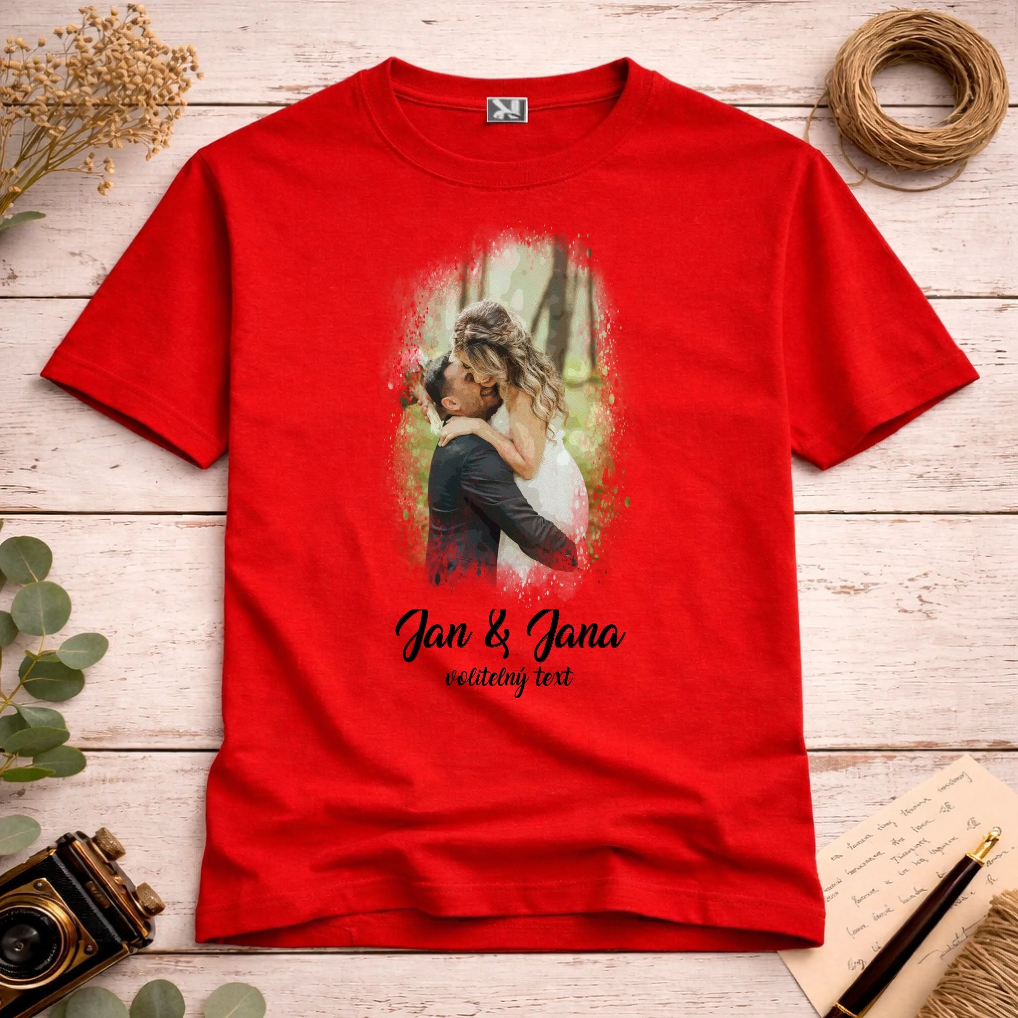 SVATEBNÍ FOTO - VLOŽTE FOTO A DOPLŇTE TEXTY pánské tričko