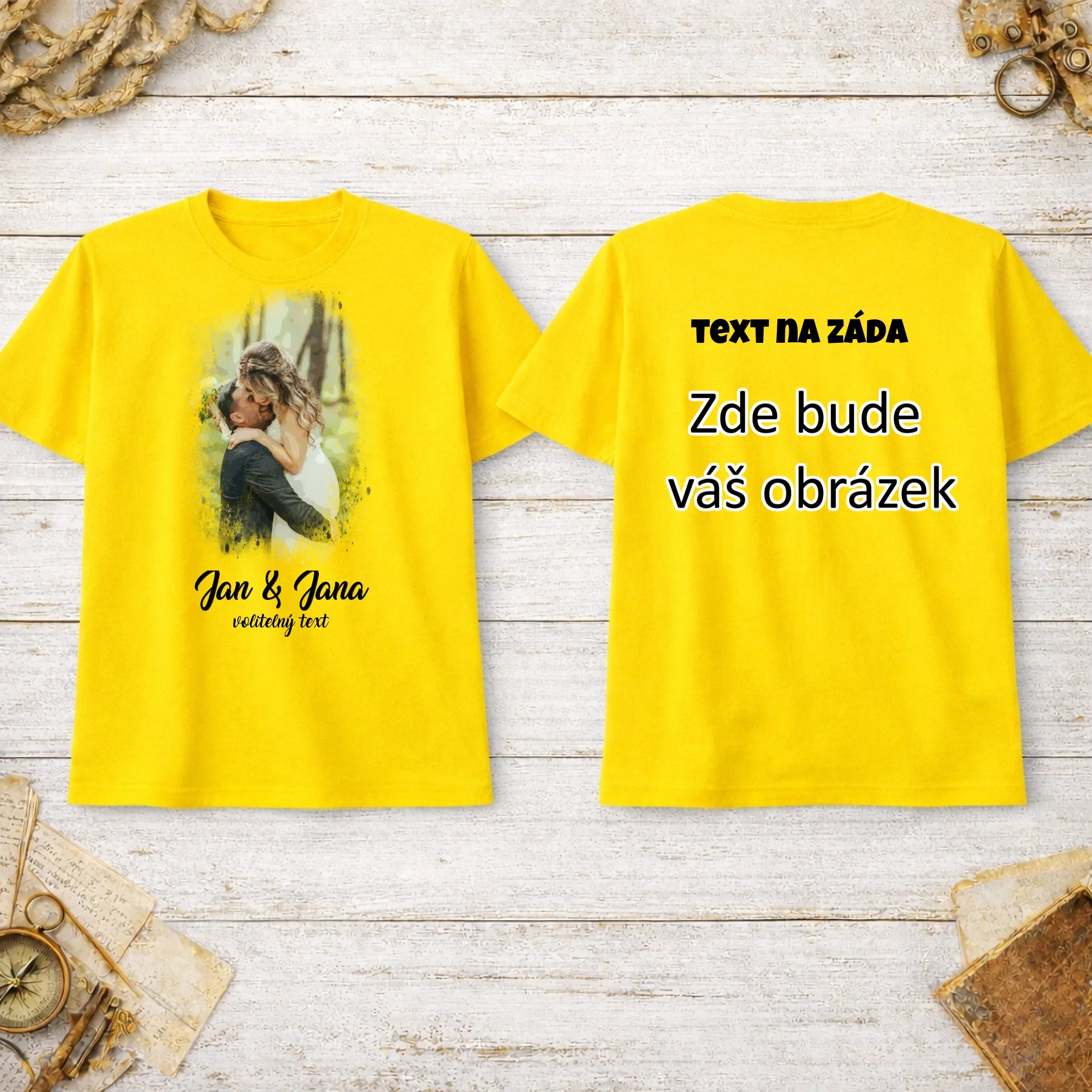 SVATEBNÍ FOTO - VLOŽTE FOTO A DOPLŇTE TEXTY pánské tričko