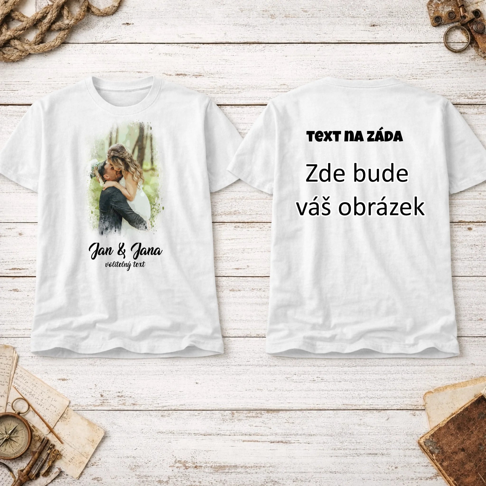 SVATEBNÍ FOTO - VLOŽTE FOTO A DOPLŇTE TEXTY pánské tričko