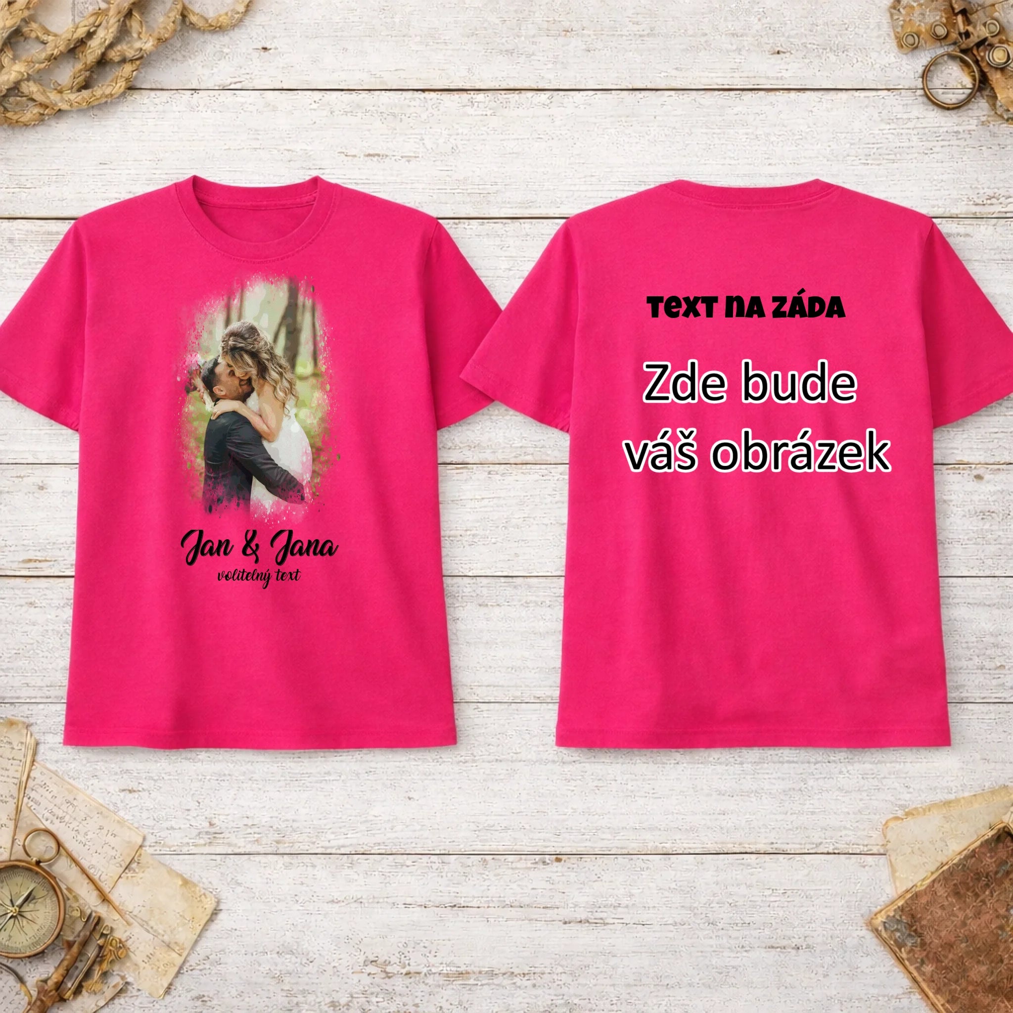 SVATEBNÍ FOTO - VLOŽTE FOTO A DOPLŇTE TEXTY pánské tričko