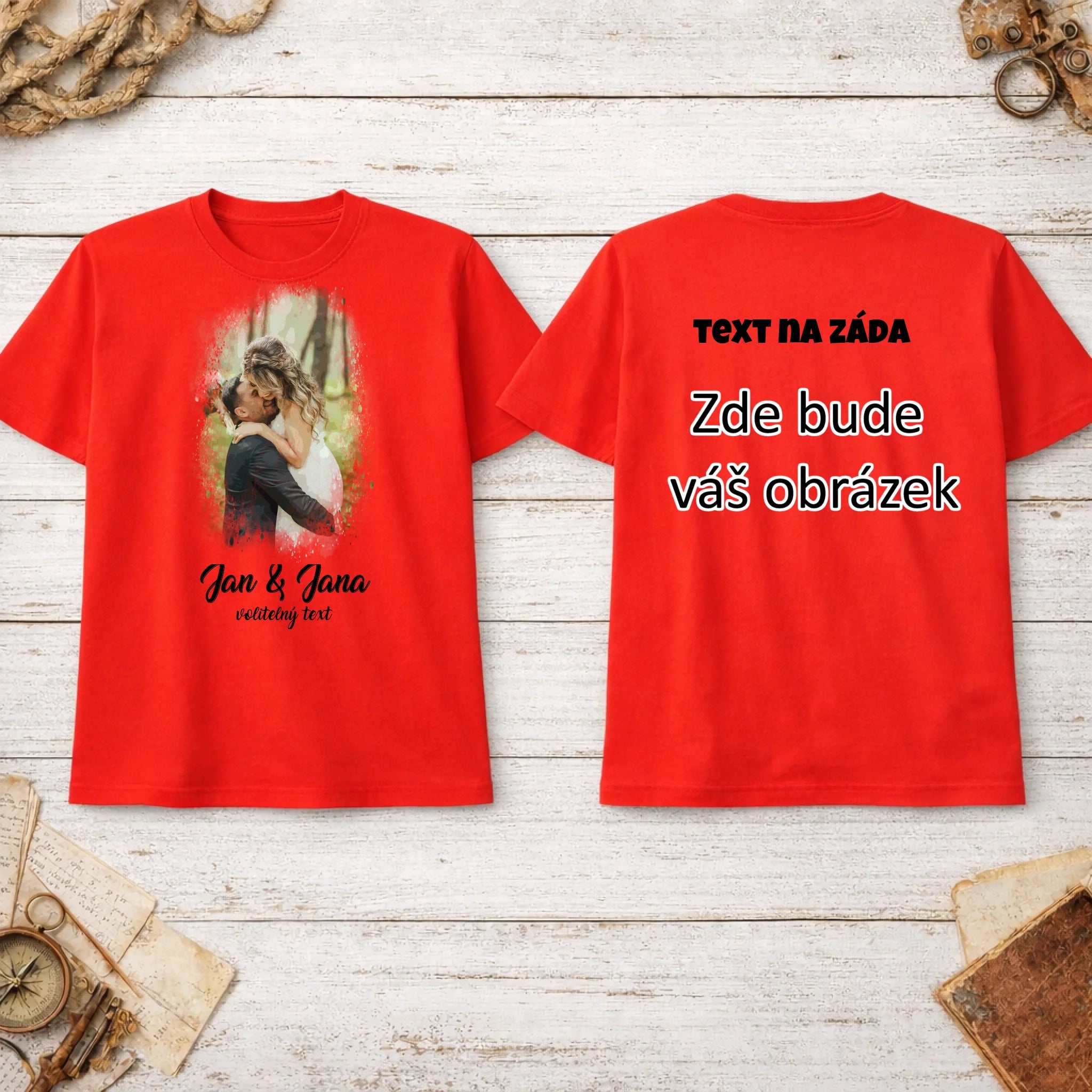 SVATEBNÍ FOTO - VLOŽTE FOTO A DOPLŇTE TEXTY pánské tričko