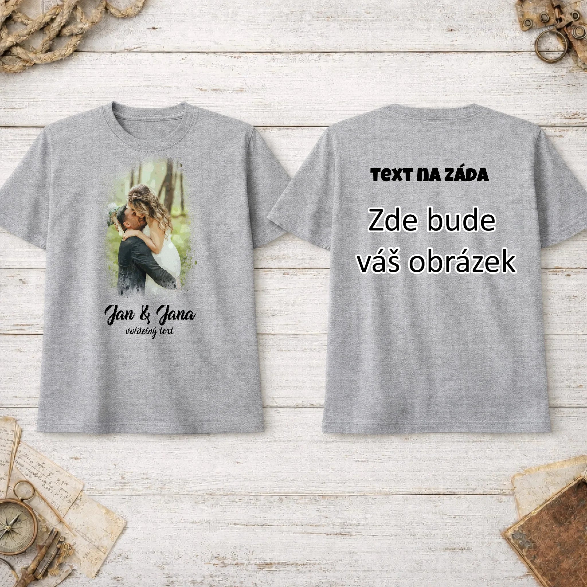 SVATEBNÍ FOTO - VLOŽTE FOTO A DOPLŇTE TEXTY pánské tričko