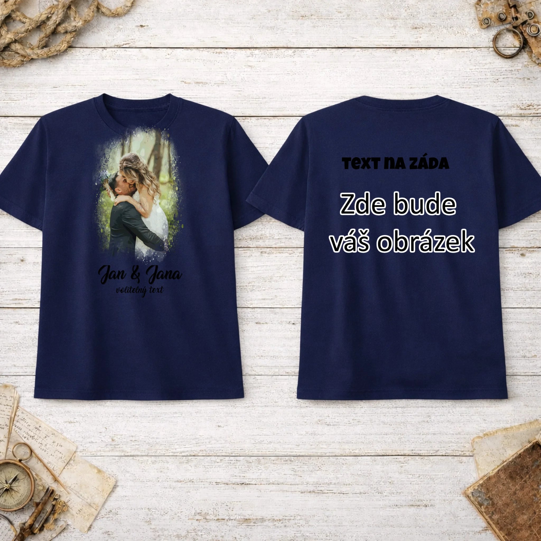 SVATEBNÍ FOTO - VLOŽTE FOTO A DOPLŇTE TEXTY pánské tričko